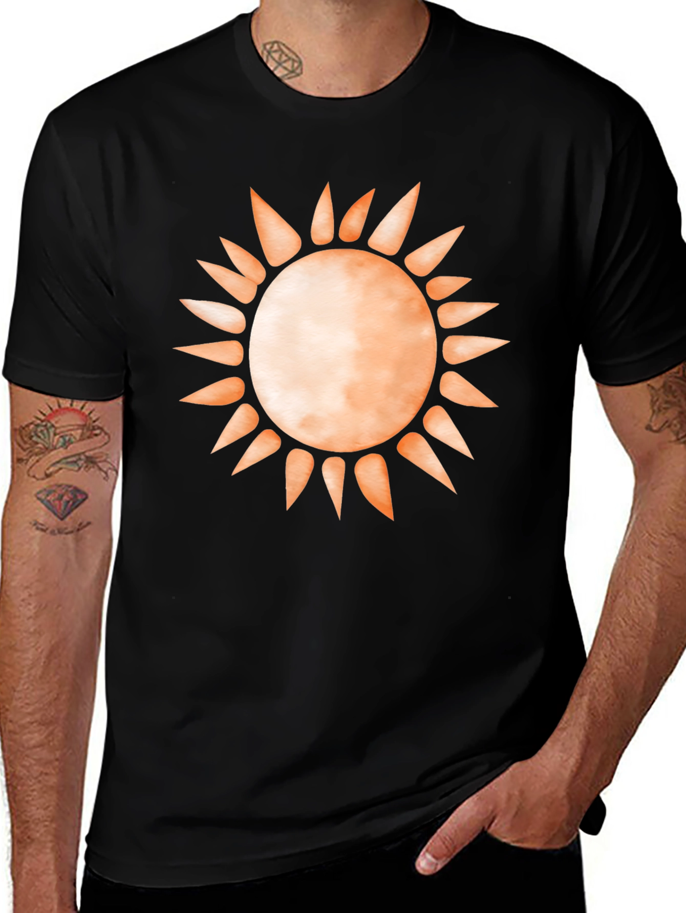 Variant 6 of Sun Graphic Tee - Black Cotton Blend