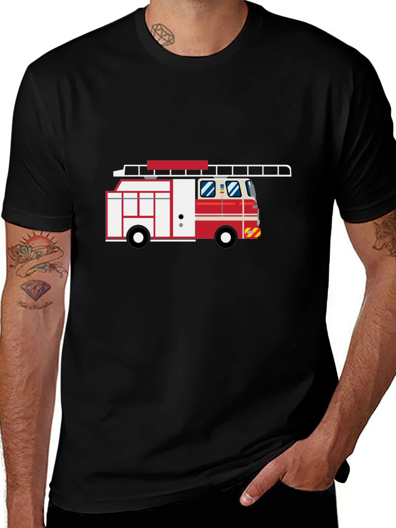 Variant 6 of Fire Truck Graphic Tee - Classic Fire Engine Design