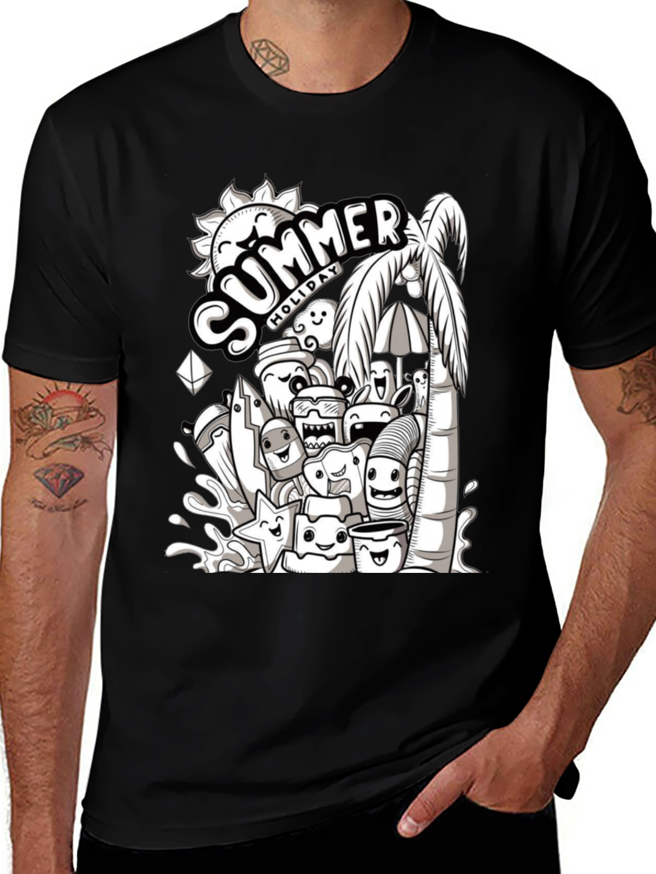 Variant 6 of Summer Holiday Doodle Graphic T-Shirt