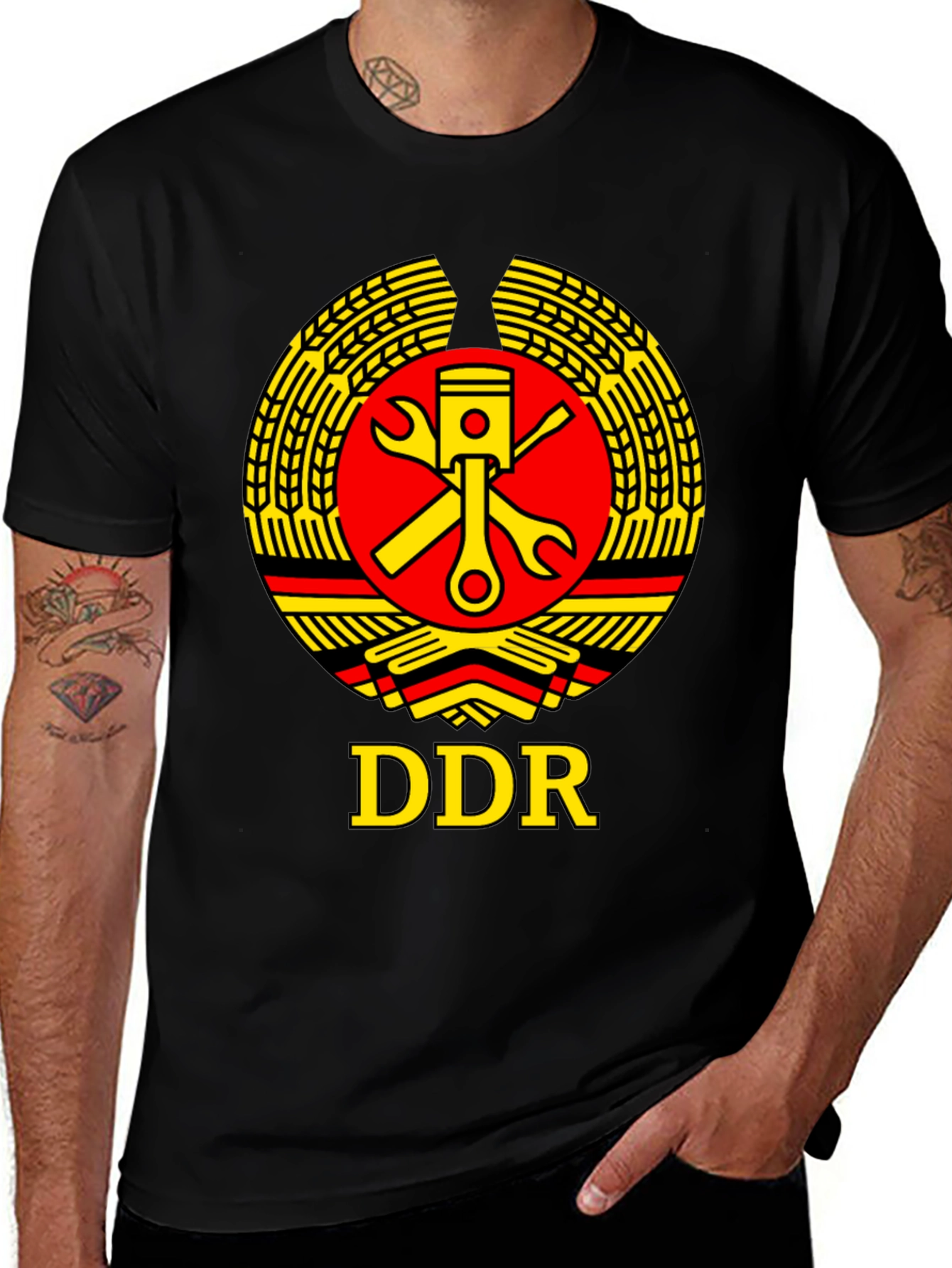 DDR Emblem Black T-Shirt - German Democratic Republic
