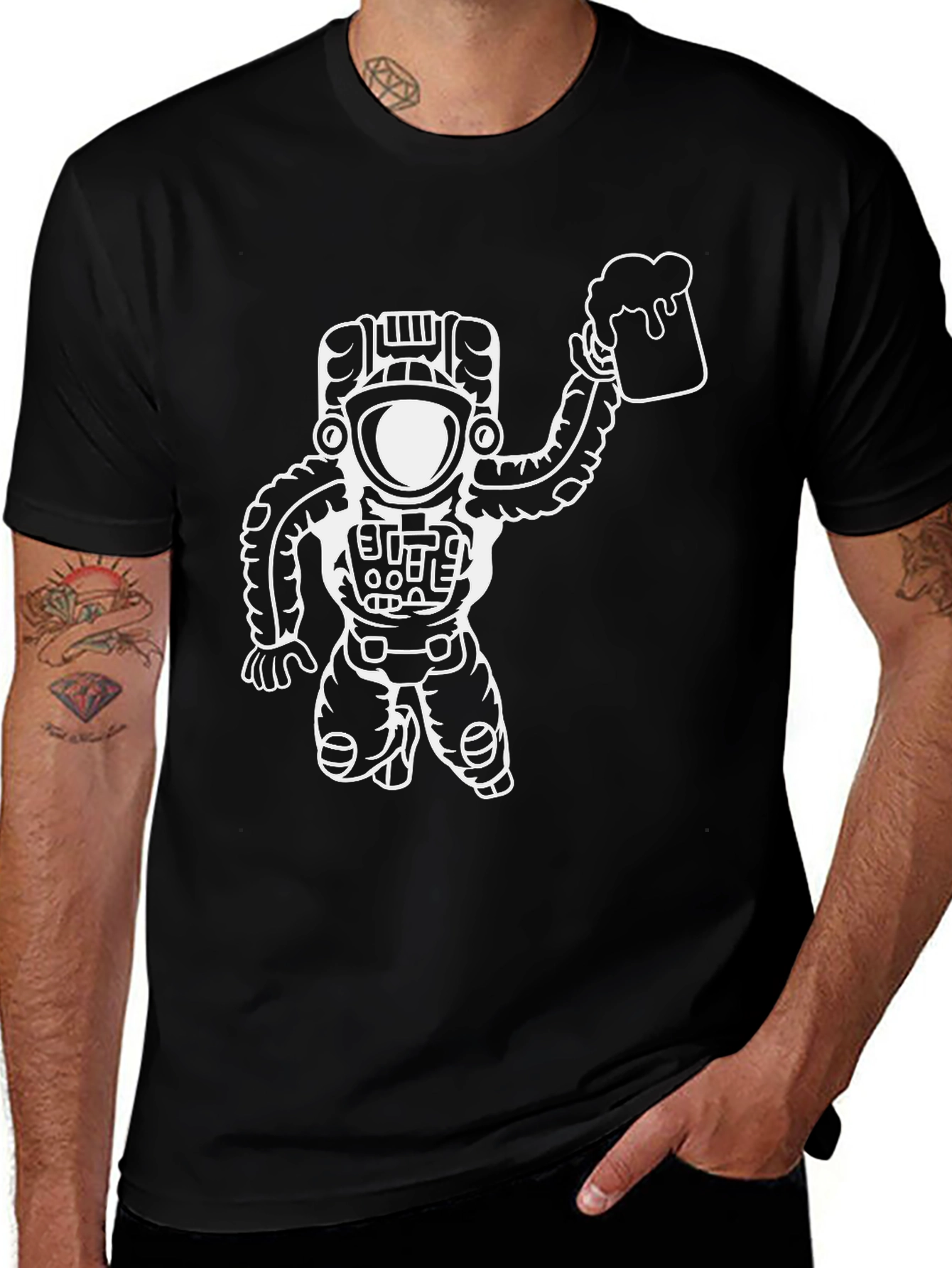 Variant 18 of Astronaut Beer T-Shirt - Space Drinker Tee
