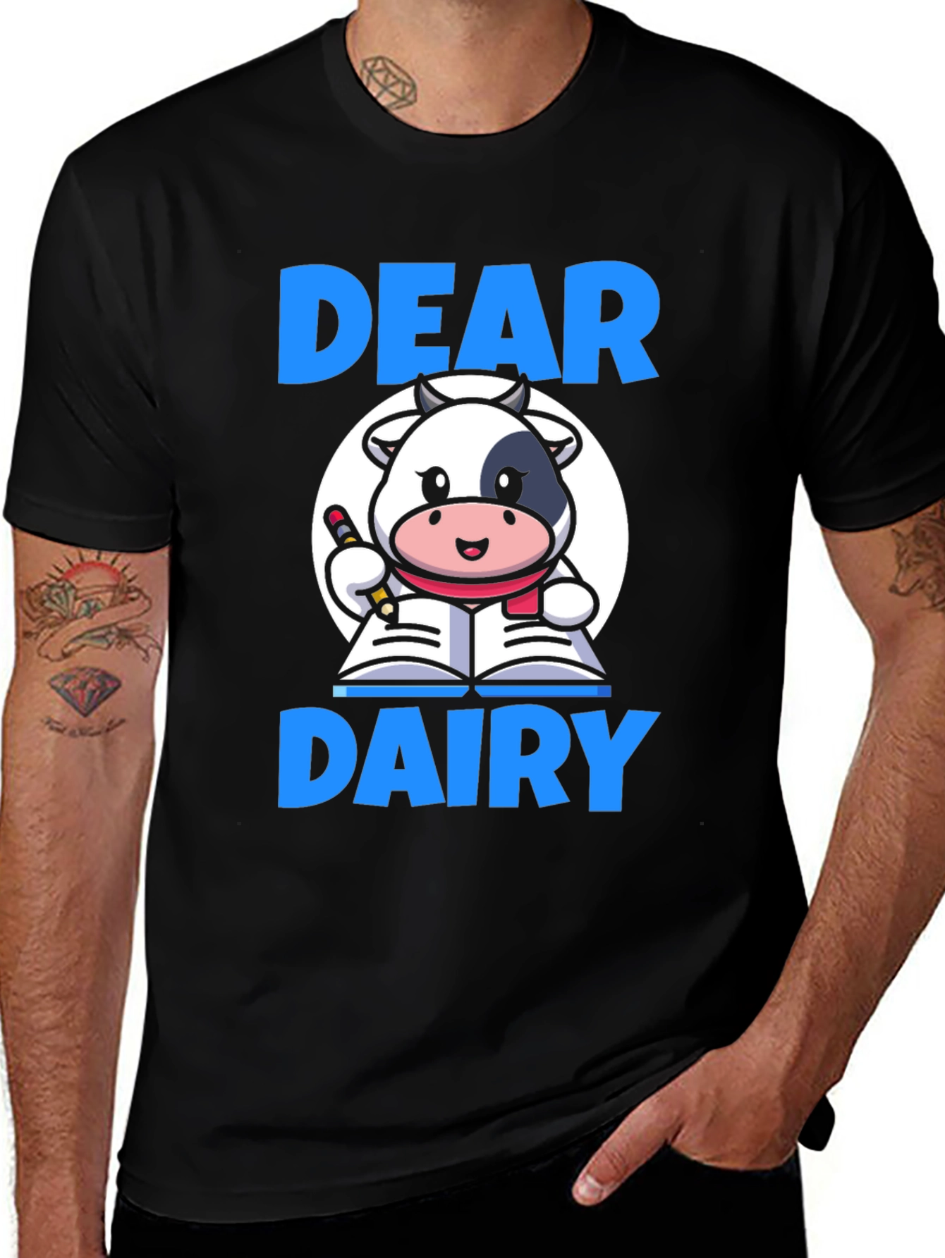 Variant 29 of Dear Dairy T-Shirt - Cute Cow Design