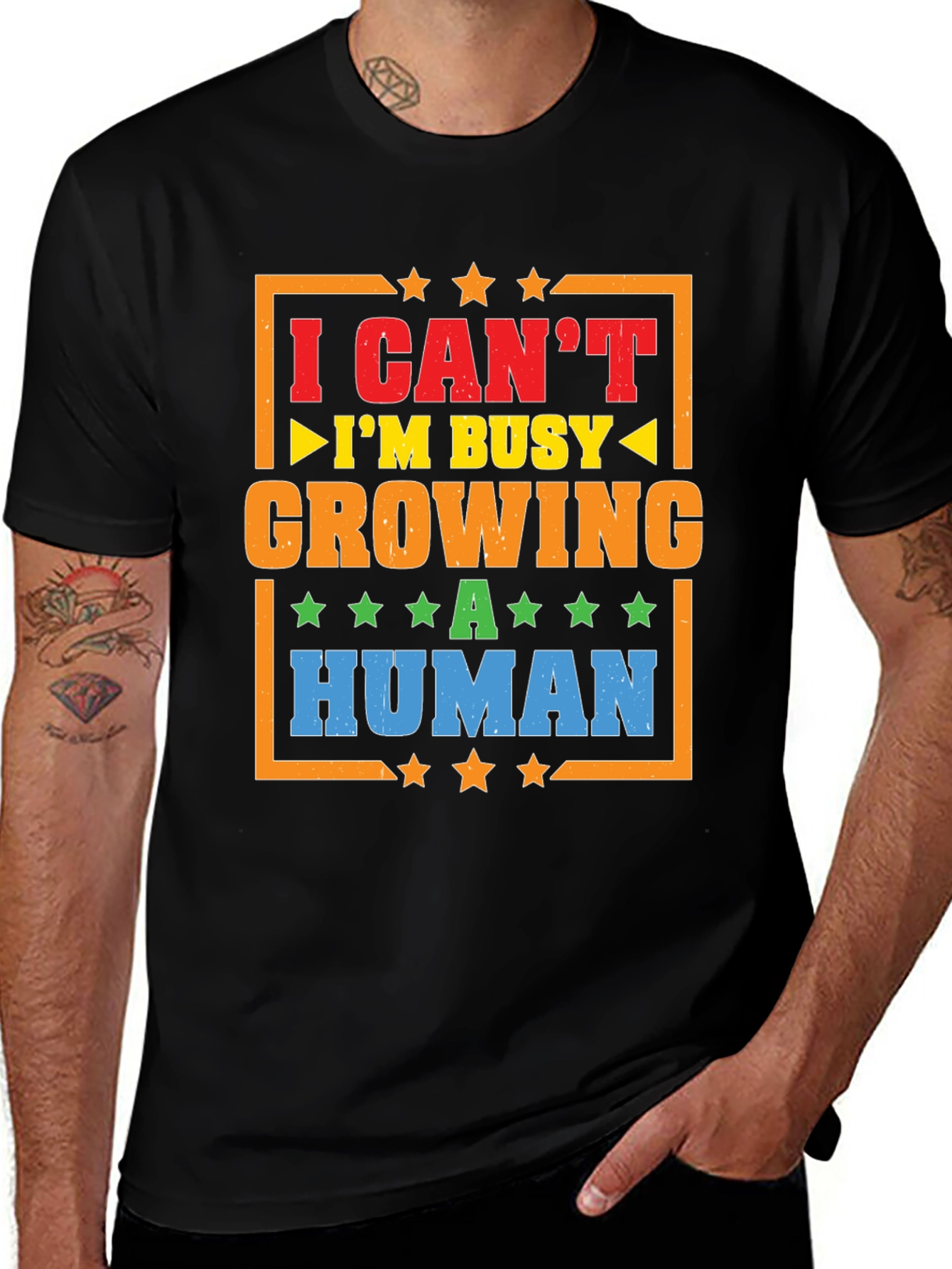 Variant 5 of I Can't I'm Busy Growing A Human Graphic T-Shirt