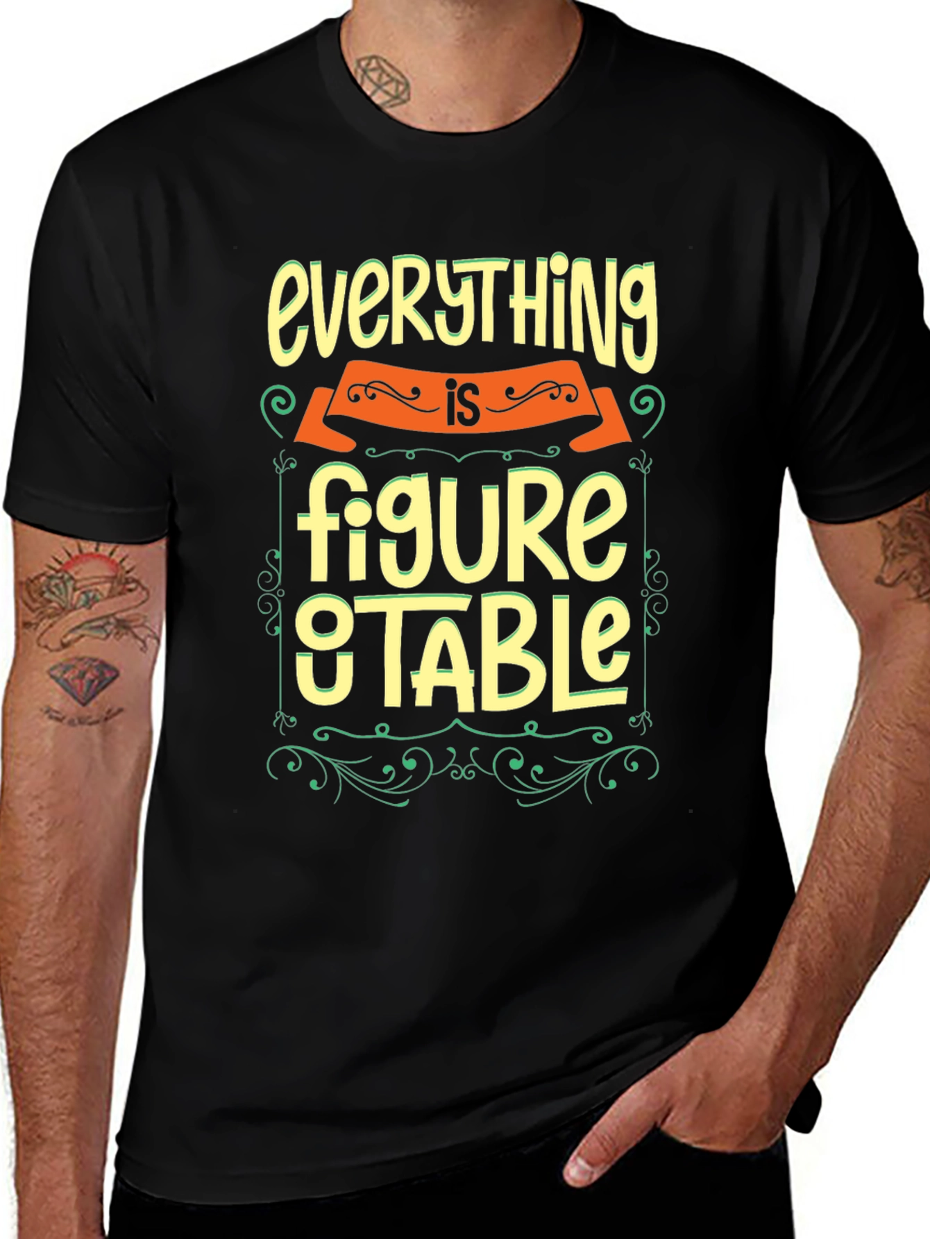 Variant 2 of Everything is Figureoutable Black Graphic Tee