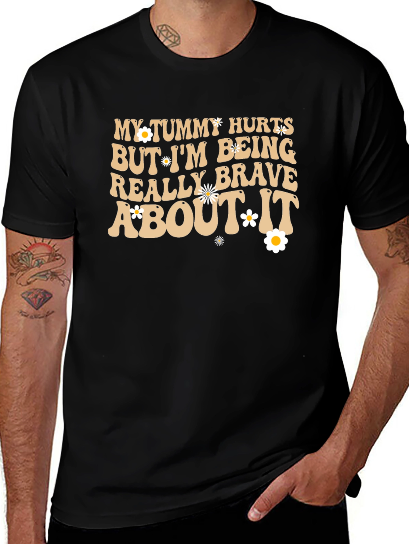 Variant 28 of Funny Tummy Hurts Brave Graphic Tee