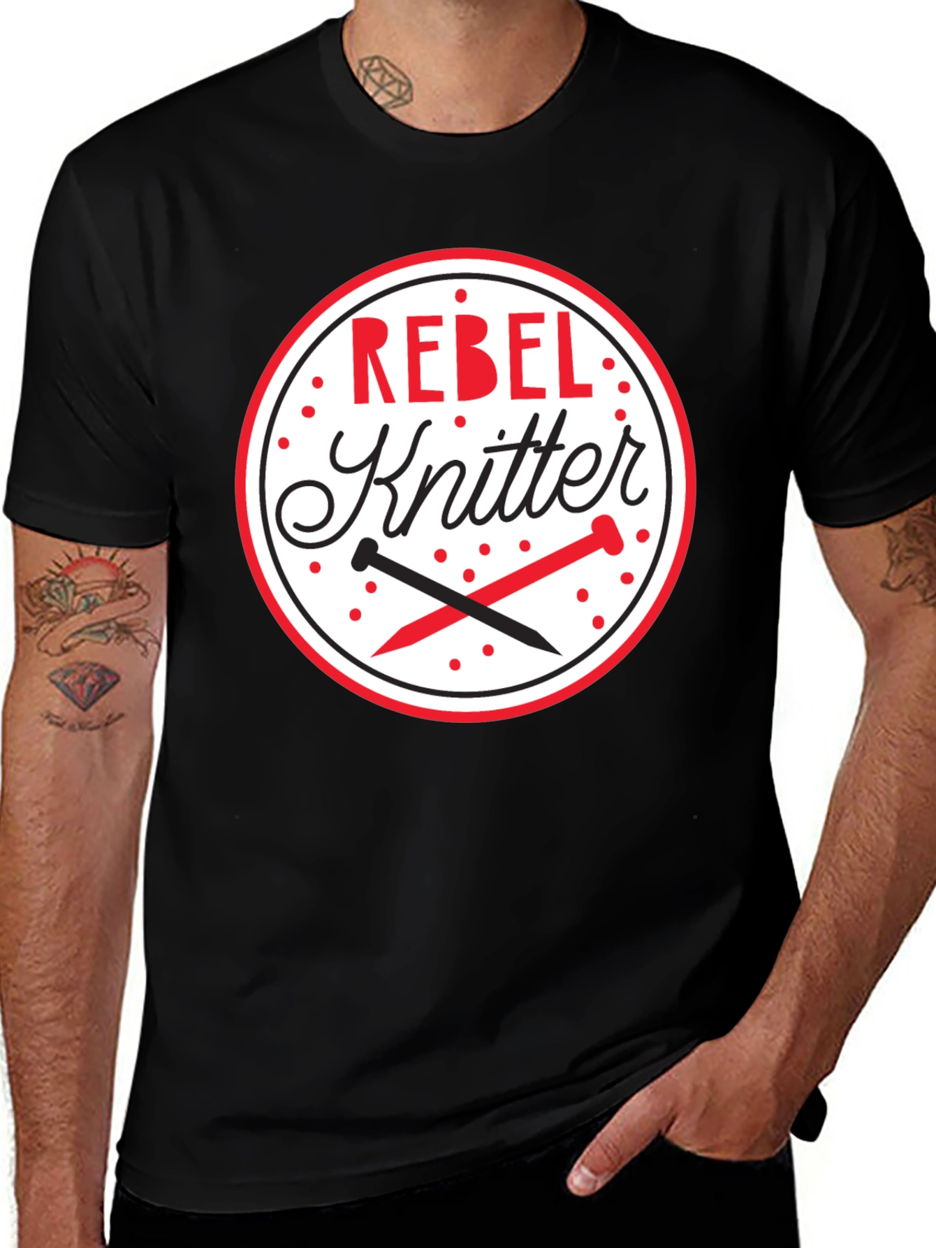 Rebel Knitter T-Shirt: Knit with Attitude!