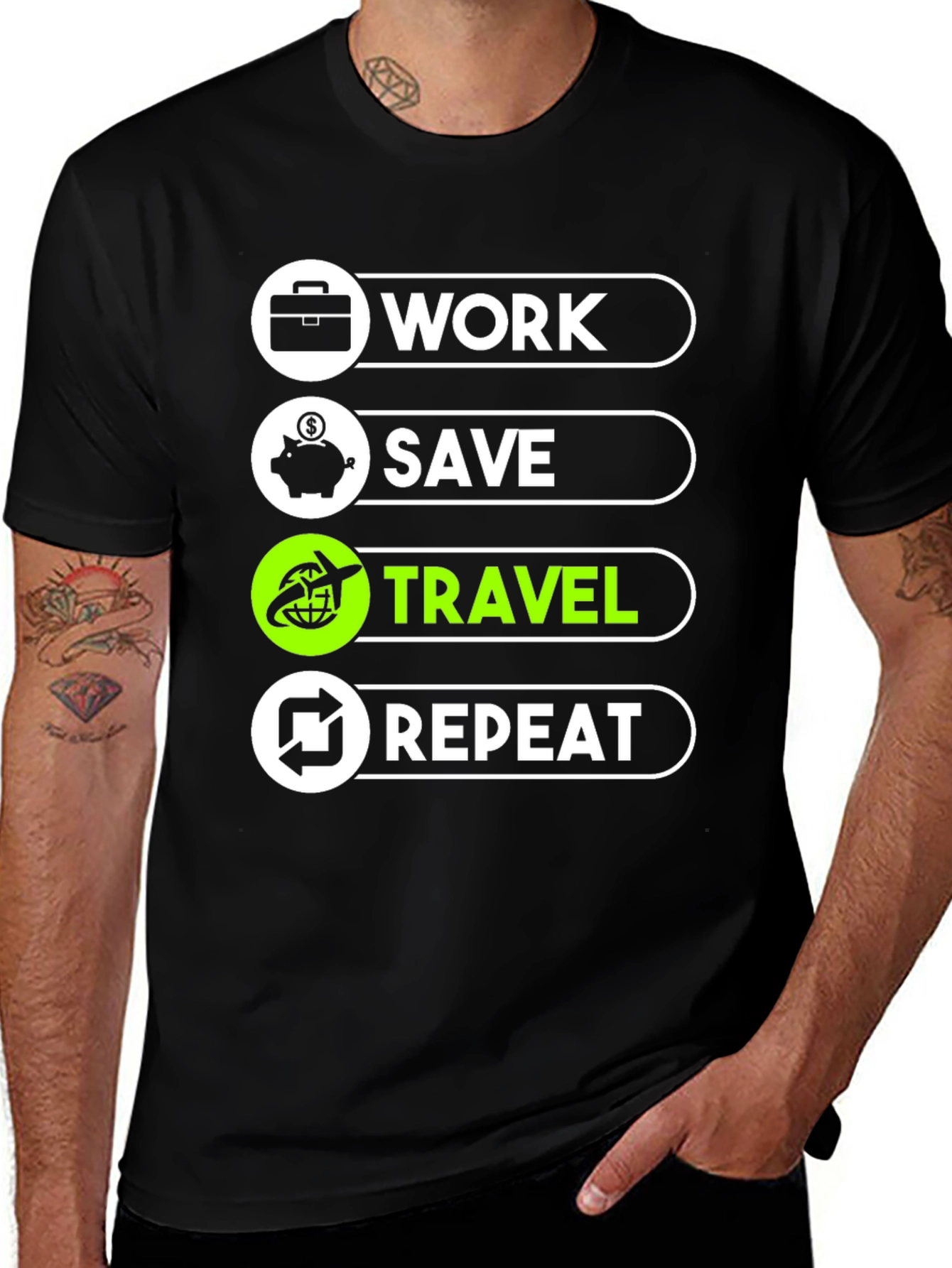 Variant 12 of Work Save Travel Repeat Graphic T-Shirt