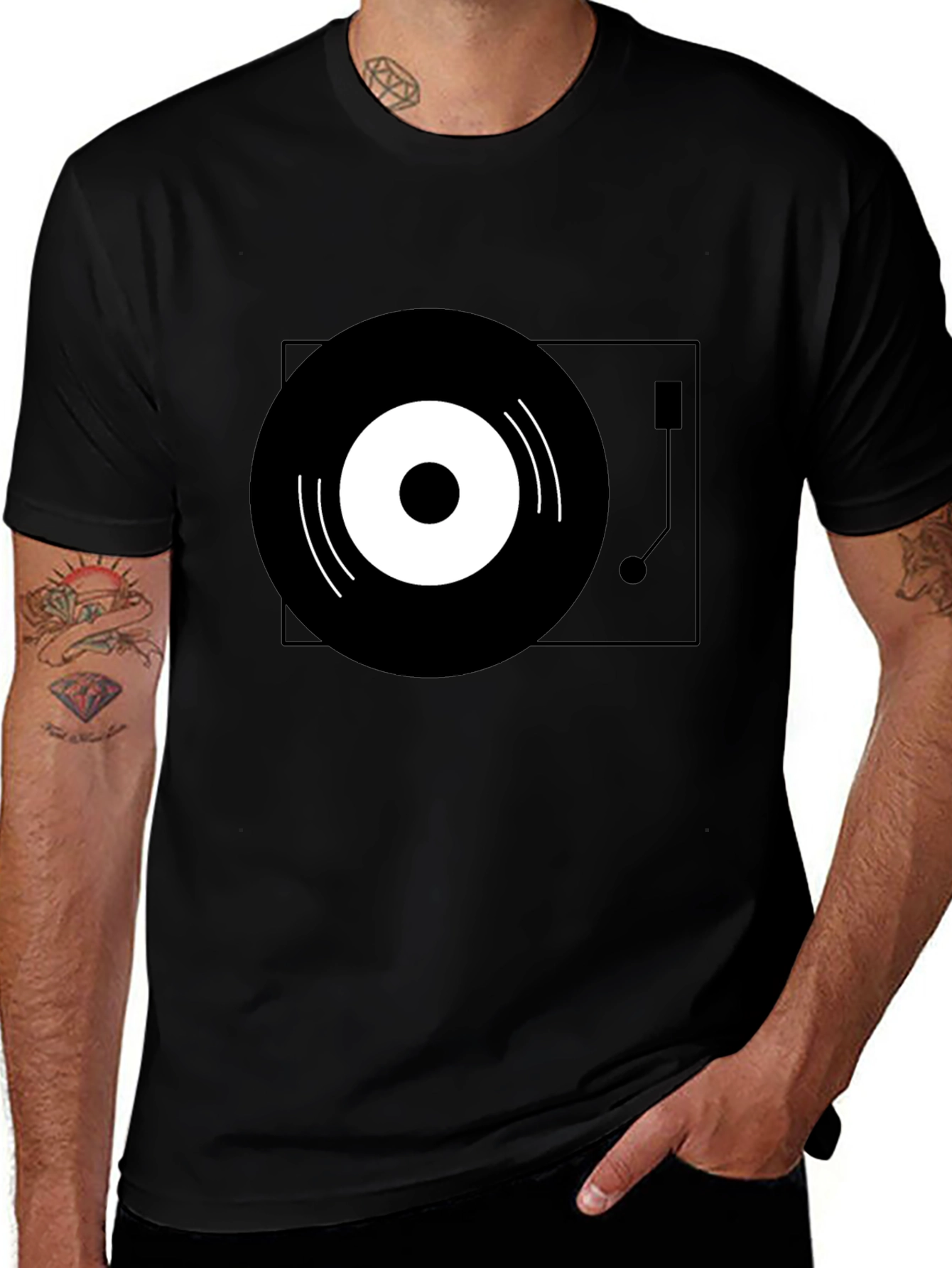 Variant 22 of Retro Vinyl Record Graphic Tee - Classic DJ Style