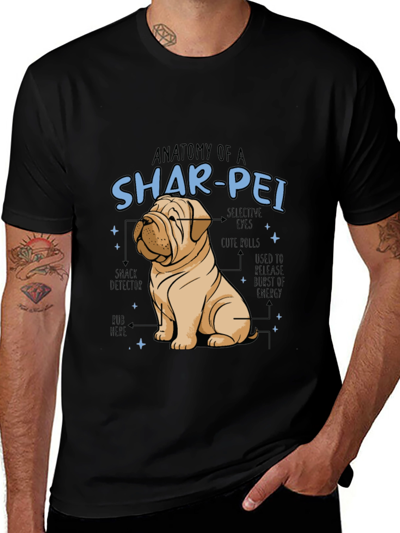 Anatomy of a Shar-Pei Dog T-Shirt