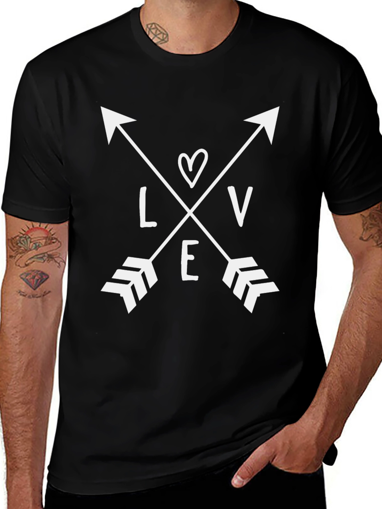 Variant 26 of Love Arrows Graphic Tee - Black