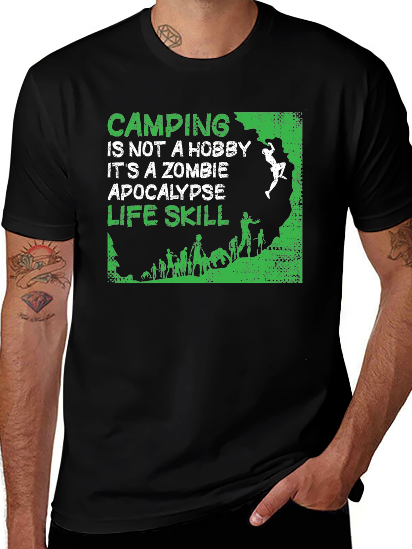 Variant 30 of Camping Zombie Apocalypse Life Skill T-Shirt