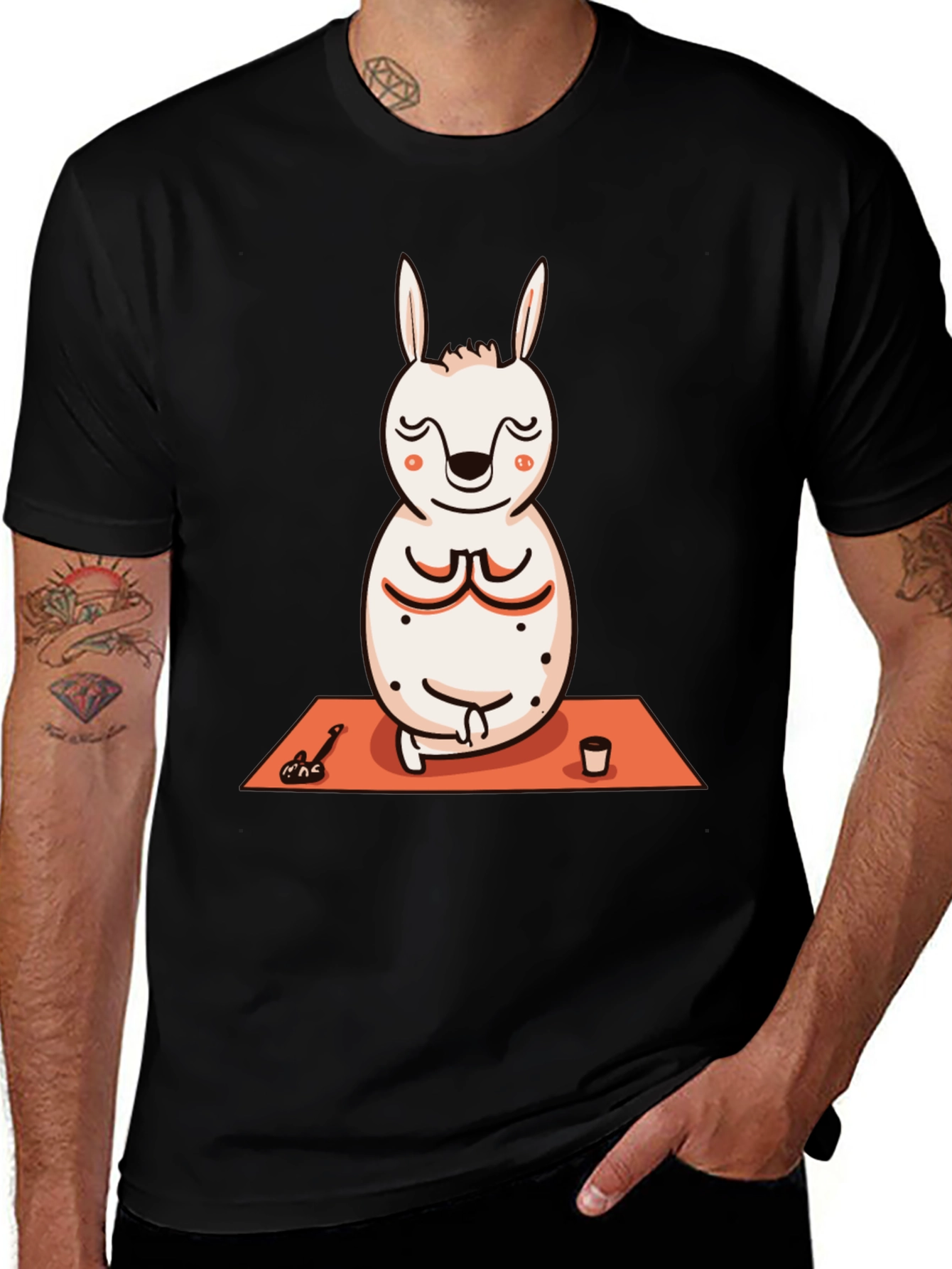 Variant 23 of Yoga Bunny T-Shirt - Meditating Rabbit Design