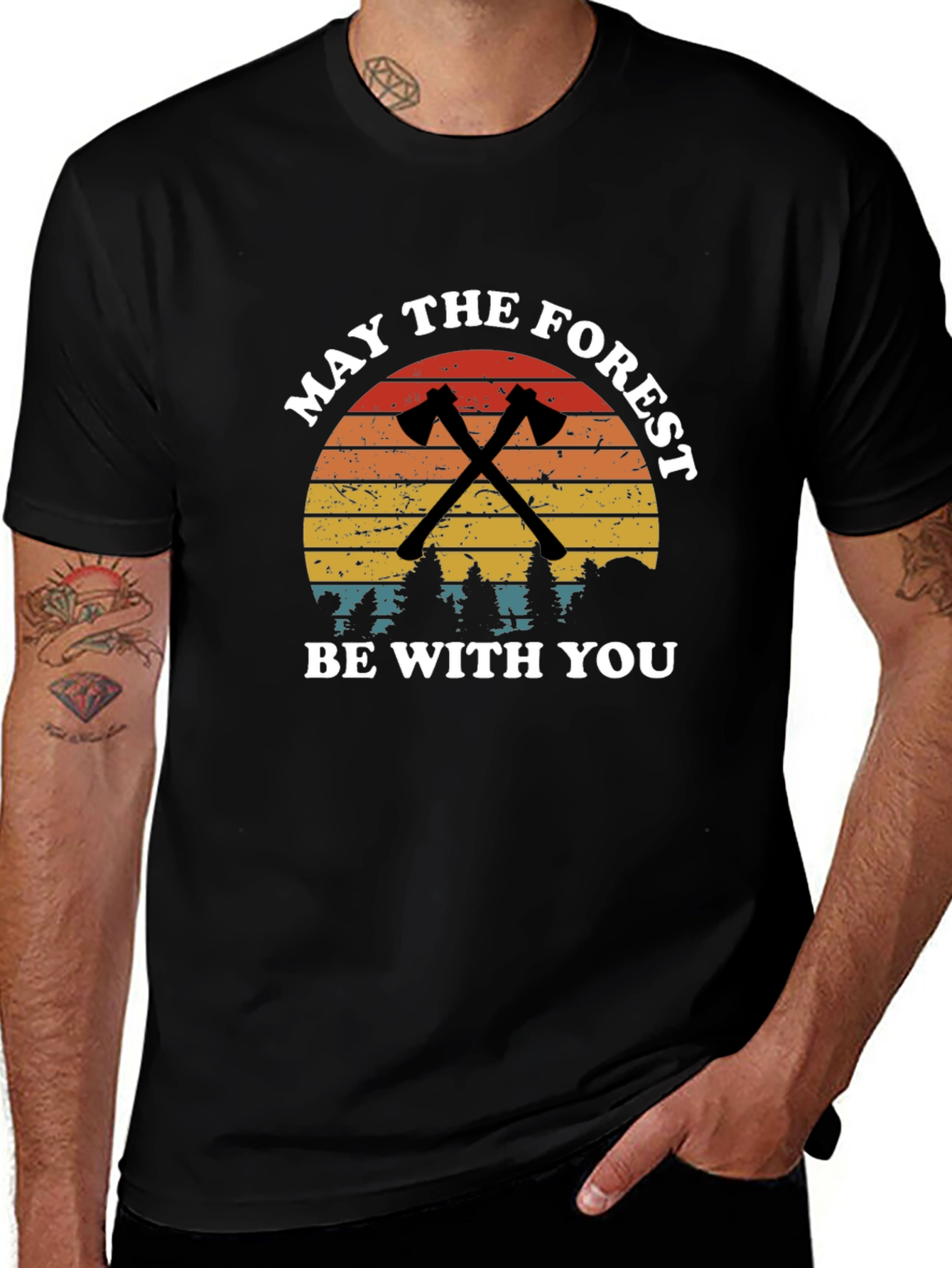 Variant 12 of May the Forest Be With You Black T-Shirt