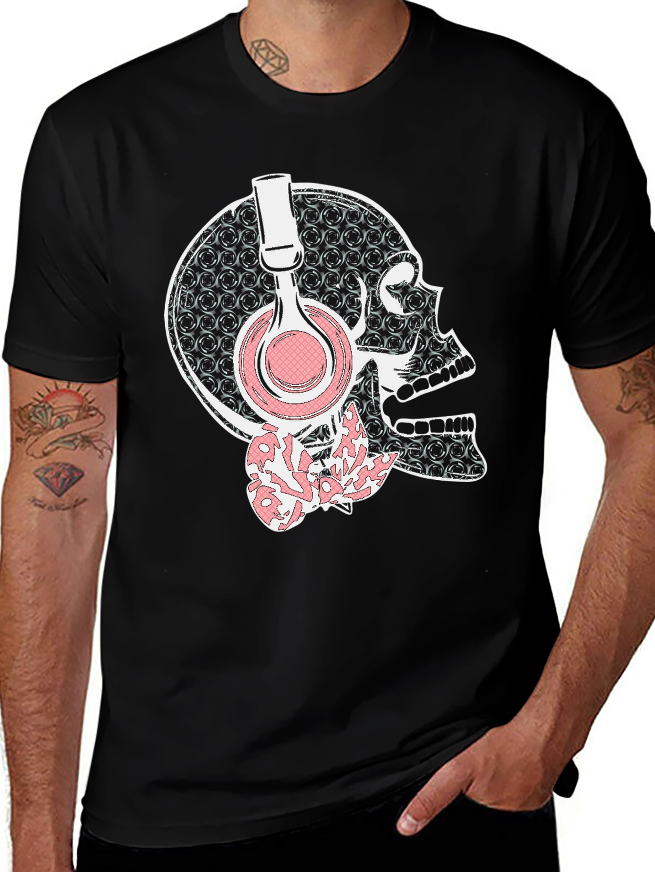 Variant 27 of Skull With Headphones Graphic Tee