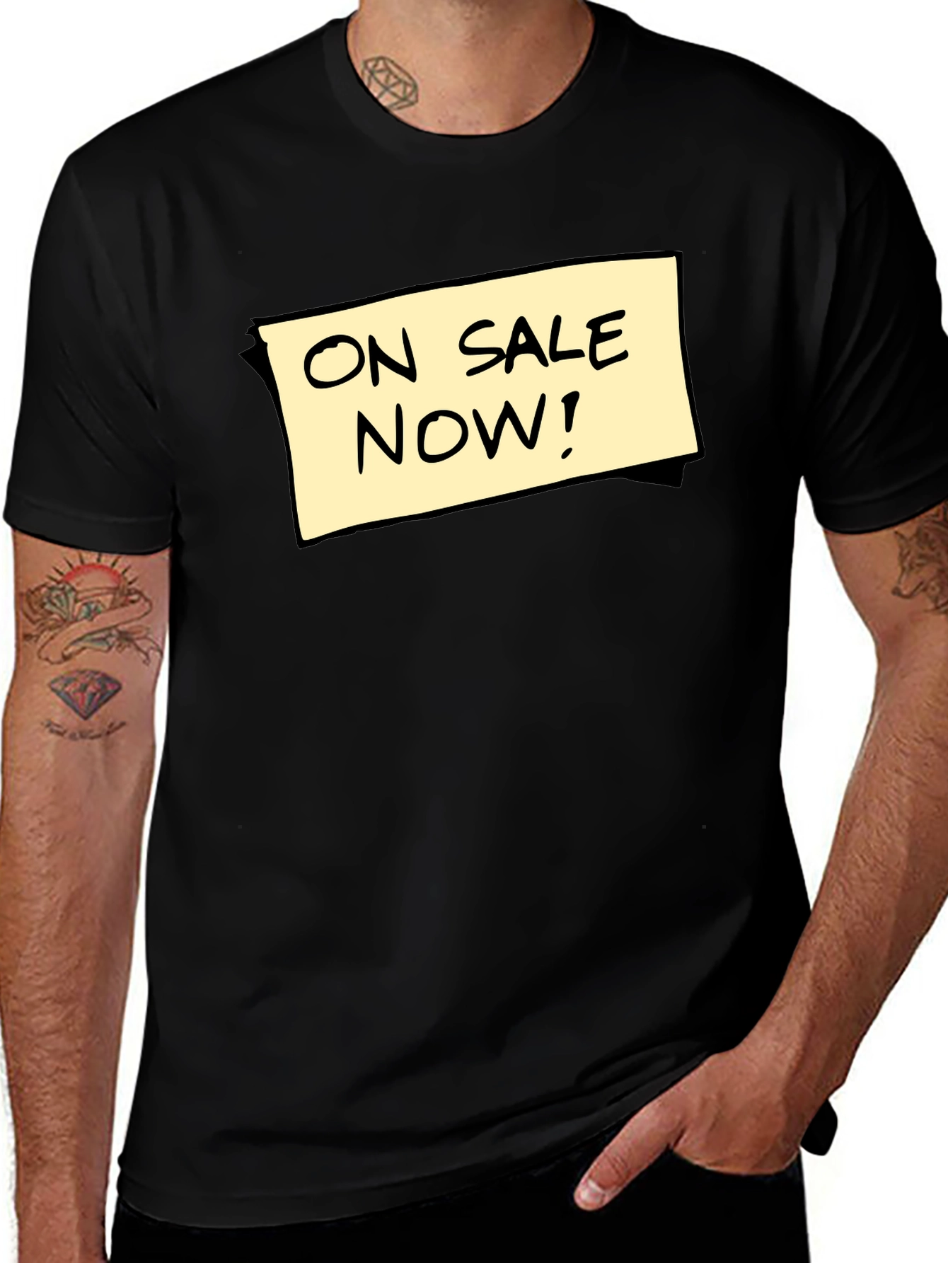Variant 2 of On Sale Now! Graphic Tee - Black Cotton T-Shirt
