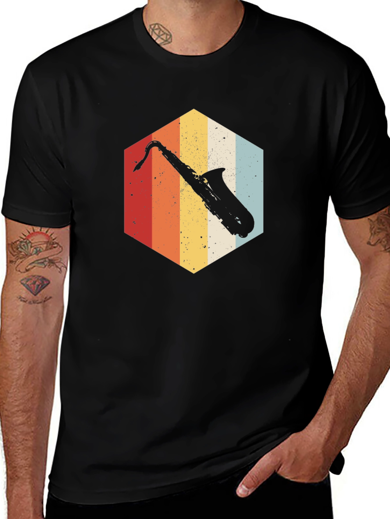 Variant 29 of Retro Saxophone T-Shirt - Vintage Style Music Tee
