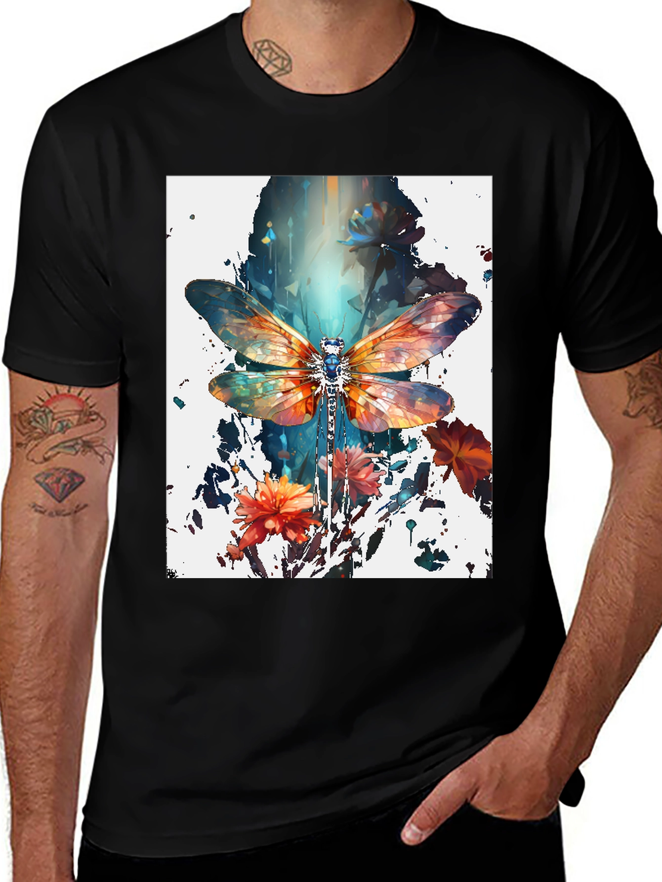 Variant 15 of Dragonfly Art Print Black Tee