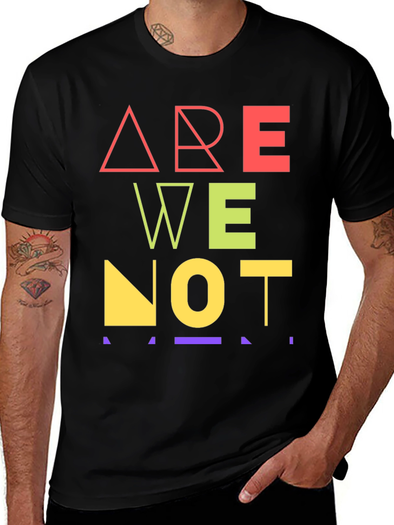 Variant 30 of Geometric "Are We Not Men?" Graphic T-Shirt
