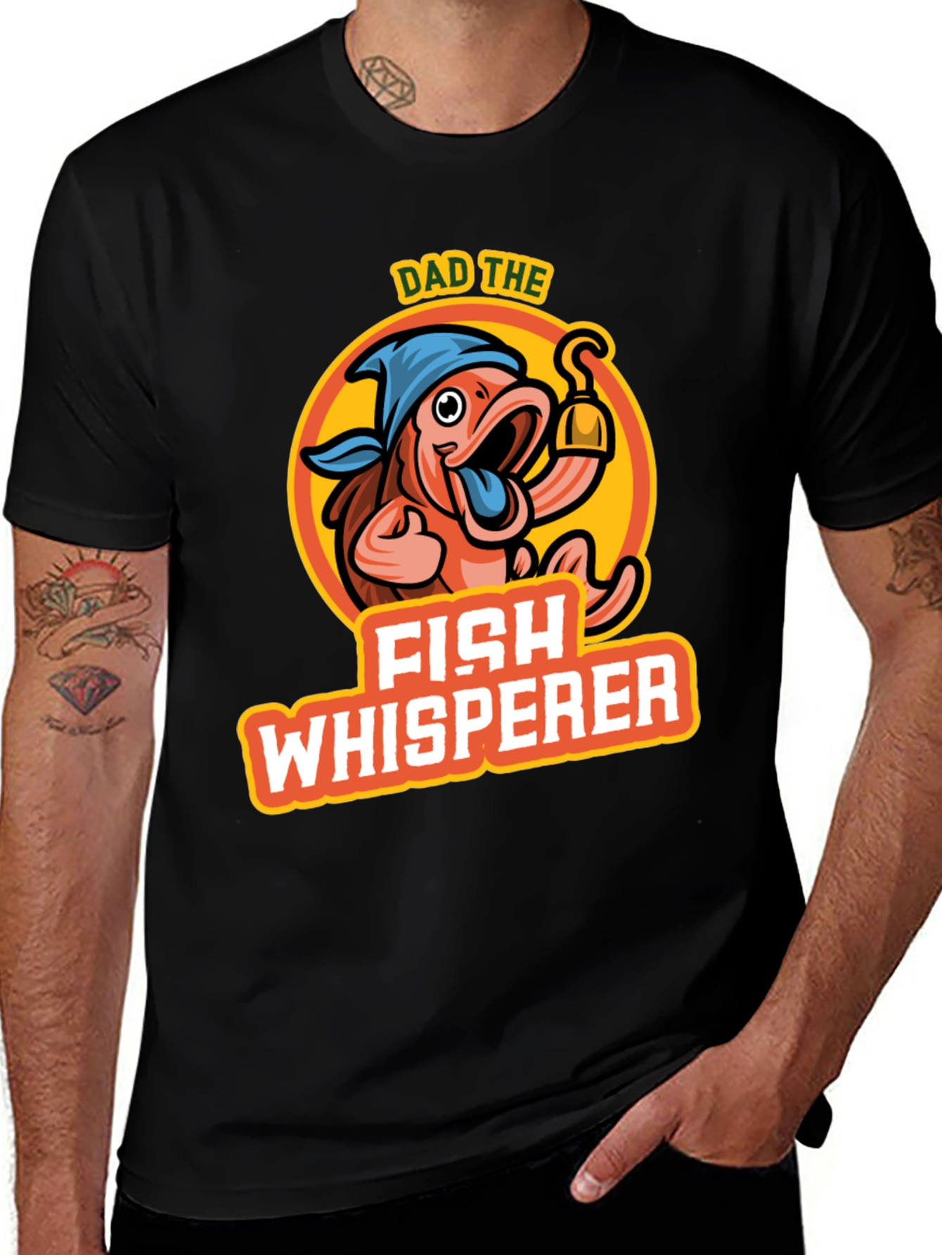 Variant 13 of Dad The Fish Whisperer Graphic Tee - Fishing T-Shirt