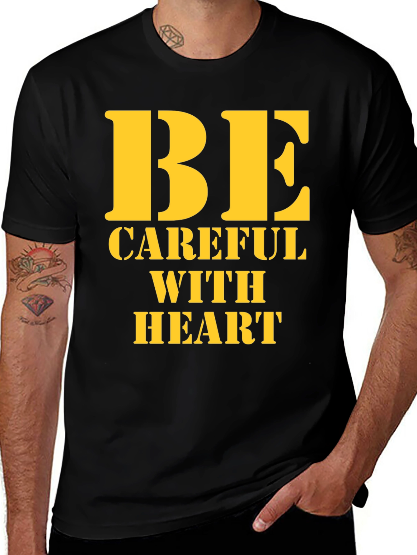 Variant 11 of Be Careful With Heart Black T-Shirt