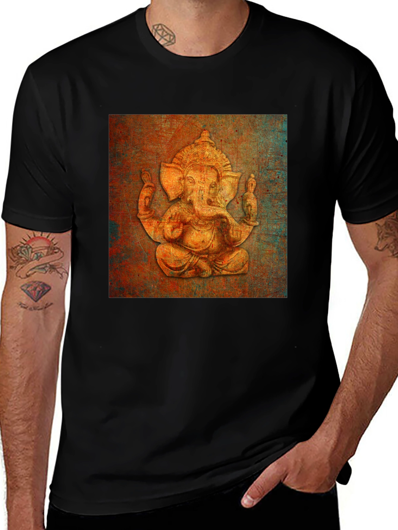Ganesha Graphic Tee - Unique Artistic Design
