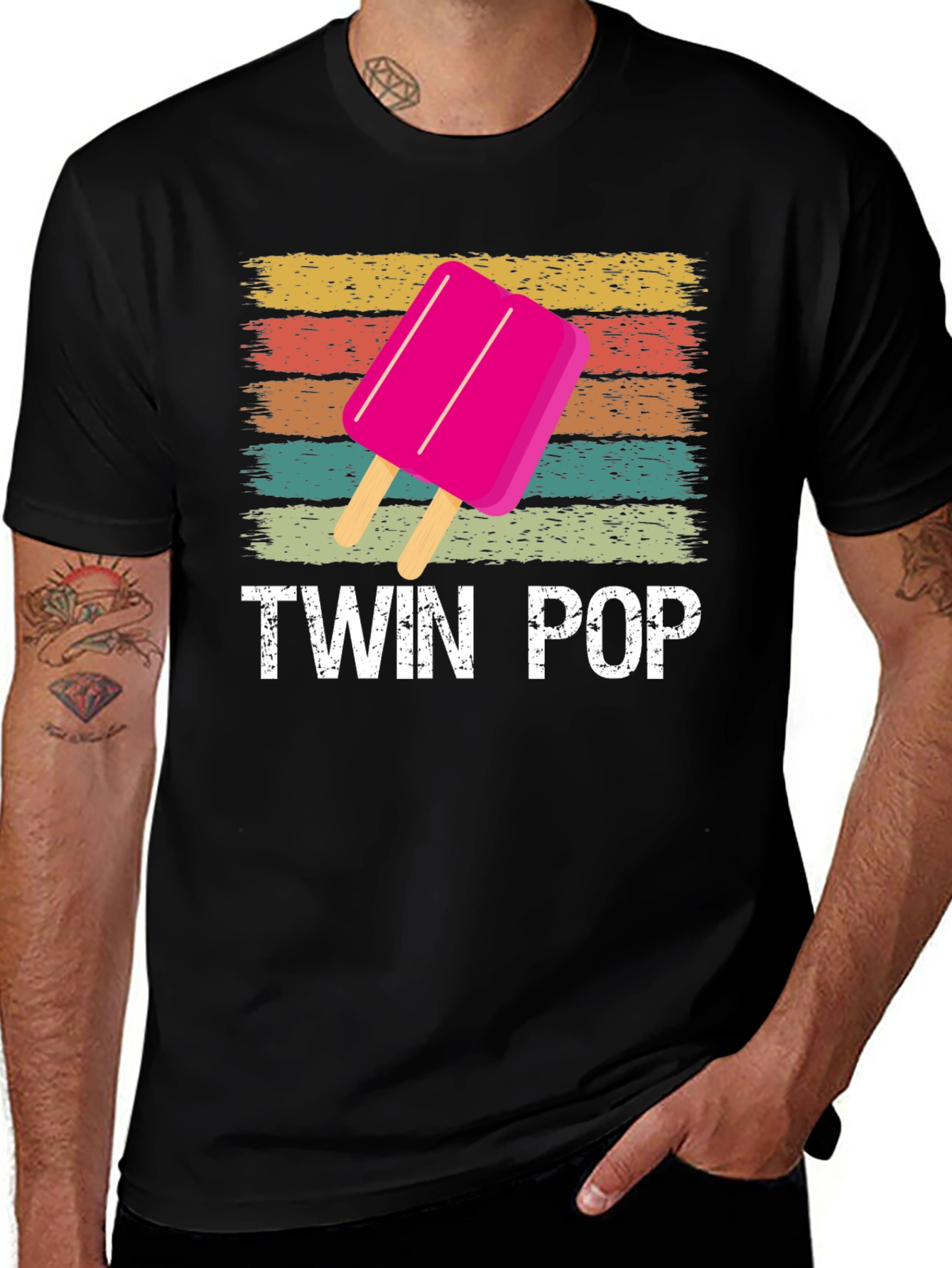 Twin Pop Retro T-Shirt - Fun Summer Apparel
