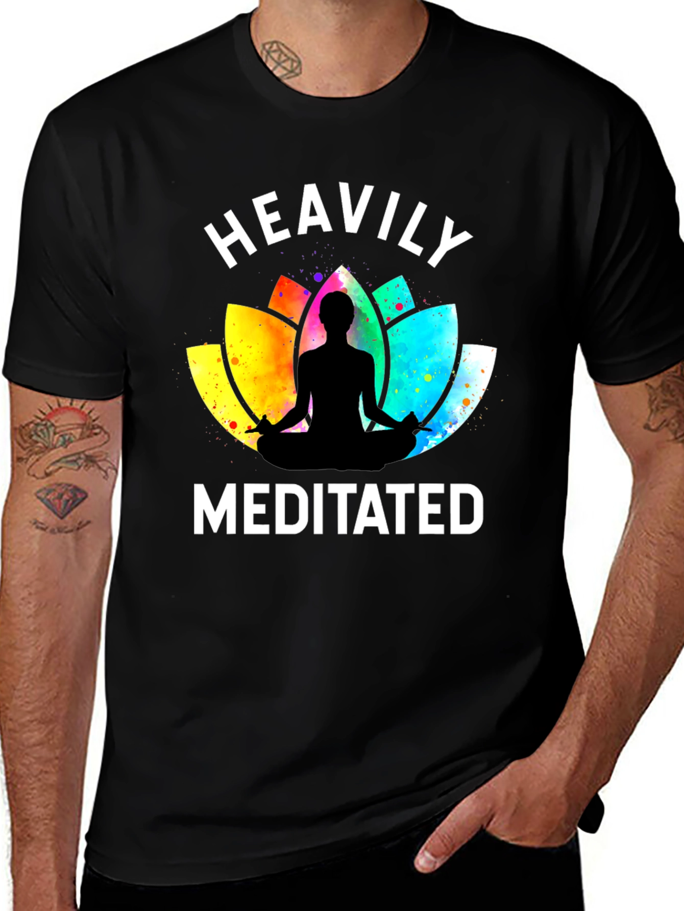 Variant 24 of Heavily Meditated Graphic Tee - Zen Yoga Shirt