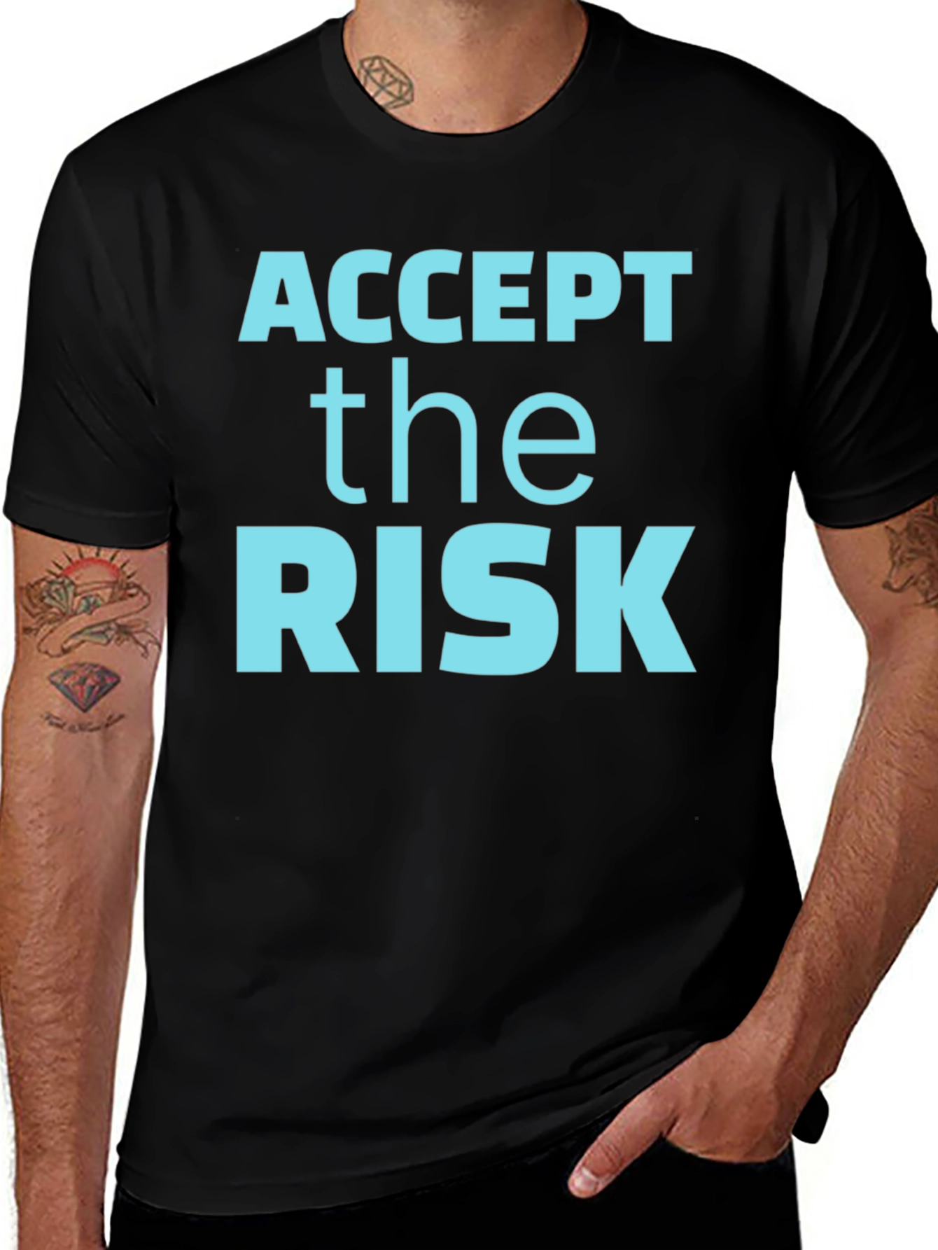 Variant 27 of Accept the Risk Graphic Tee - Mens Casual Shirt