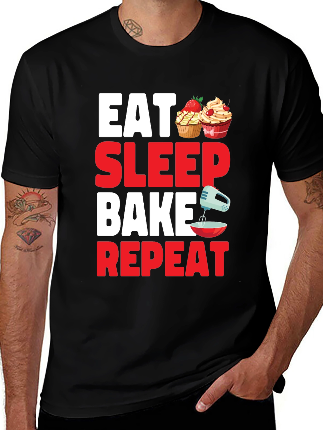Variant 24 of Eat Sleep Bake Repeat T-Shirt - Baking Lover Tee