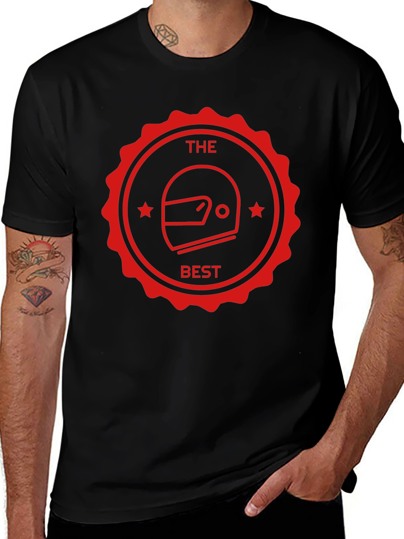 Variant 11 of The Best Helmet T-Shirt - Black Crew Neck Tee