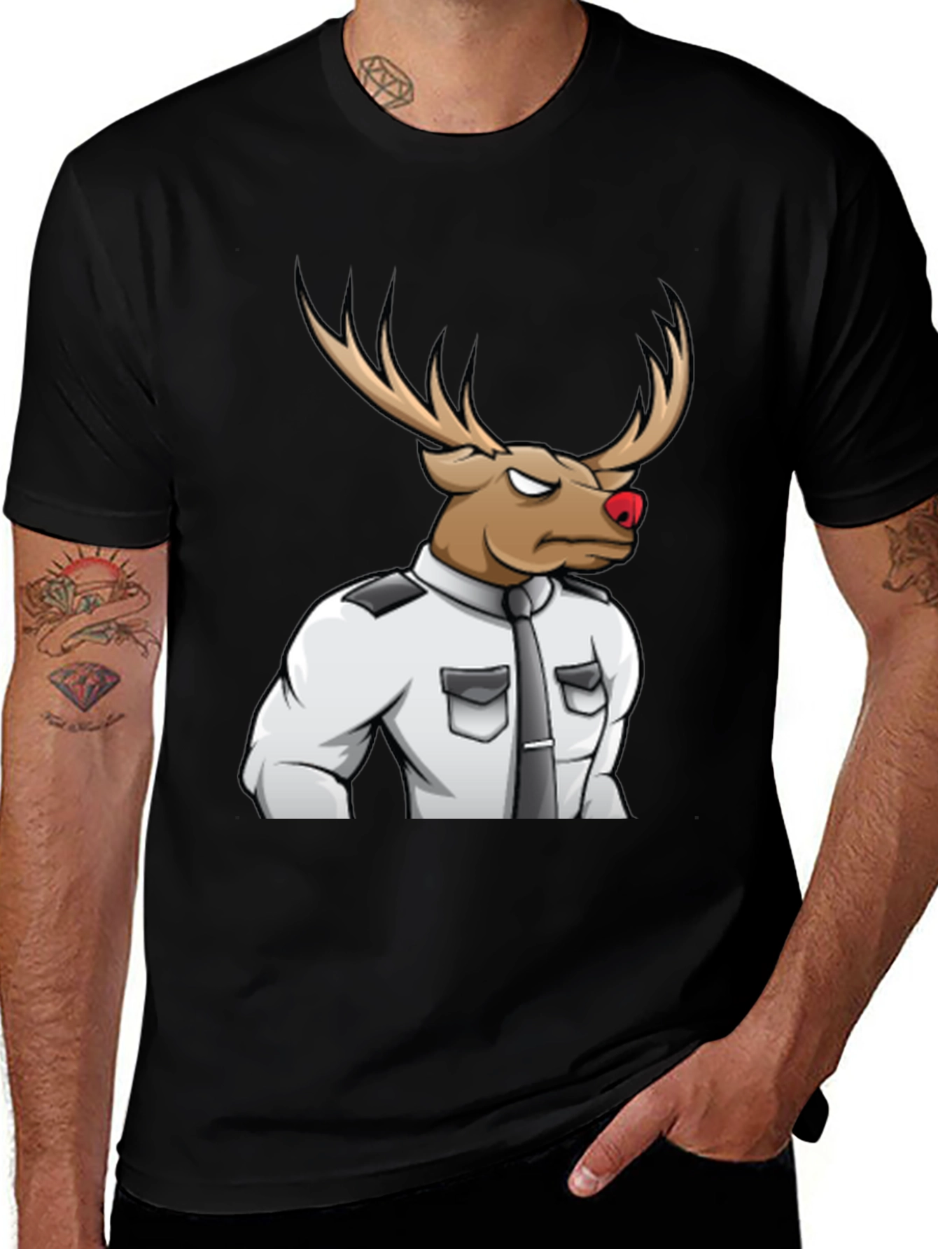 Variant 5 of Rudolph Security Black T-Shirt