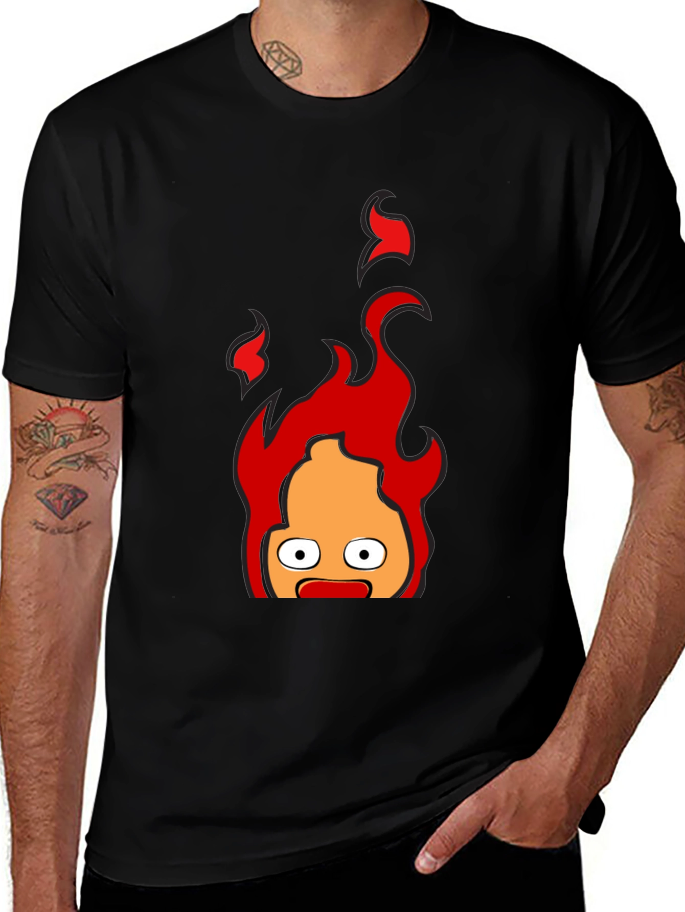 Variant 28 of Calcifer Flame T-Shirt - Animated Fire Demon