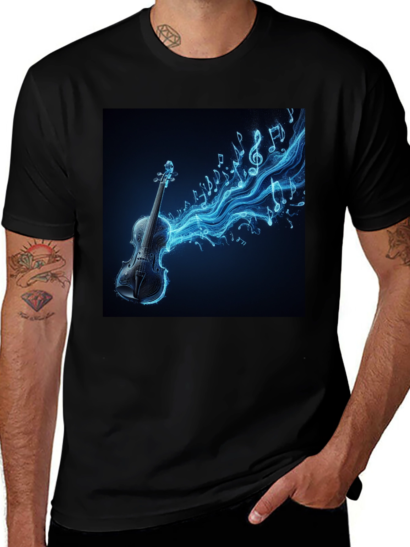 Variant 16 of Electric Violin Music T-Shirt - Black