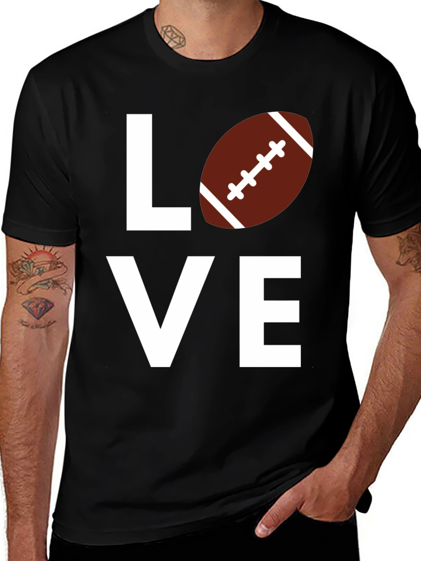 Variant 25 of Love Football T-Shirt - Black