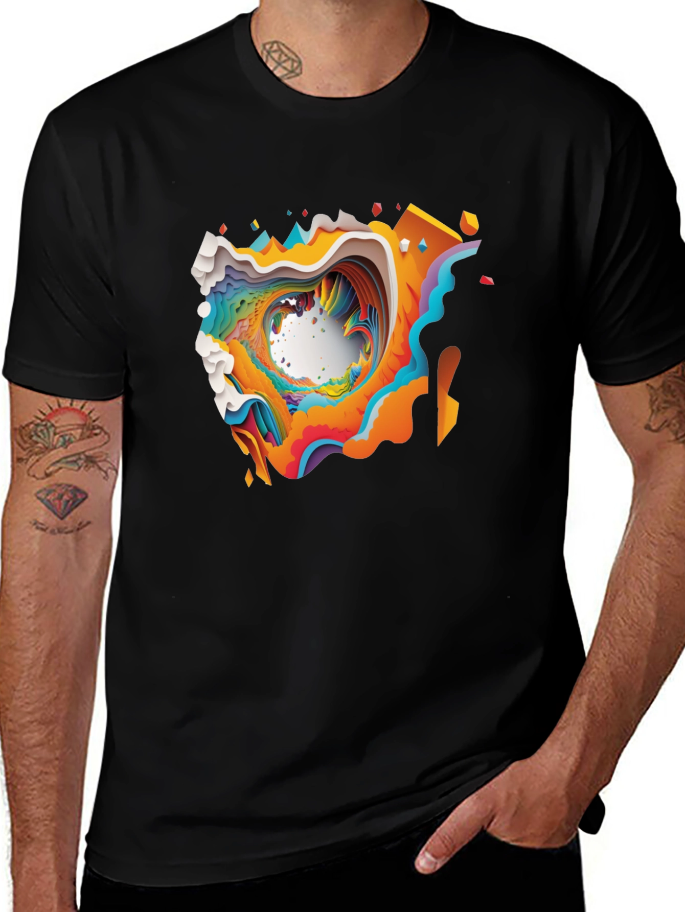 Variant 18 of Abstract Art Tee: Colorful & Unique Graphic Print Shirt