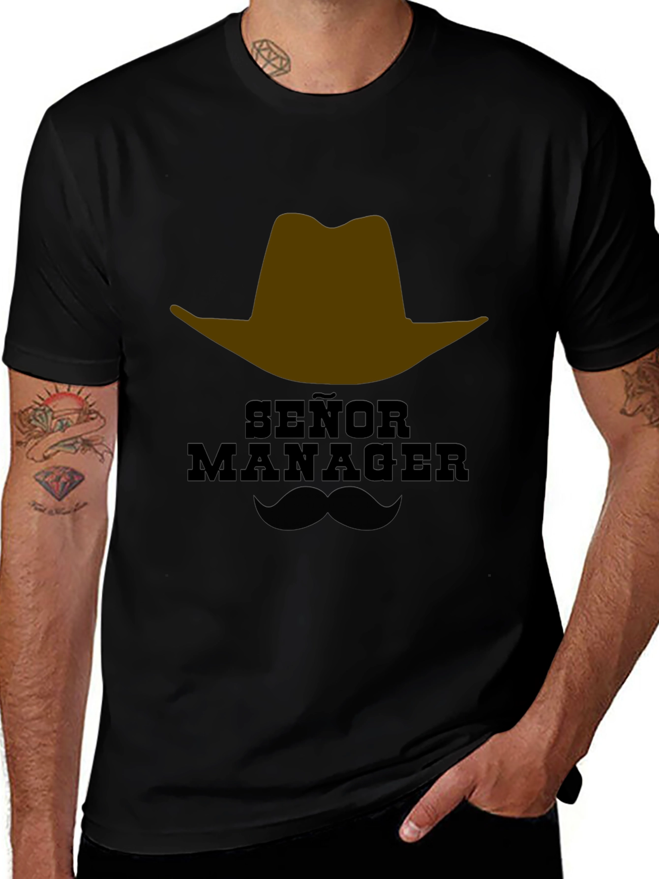 Señor Manager Funny Graphic Tee - Black T-Shirt