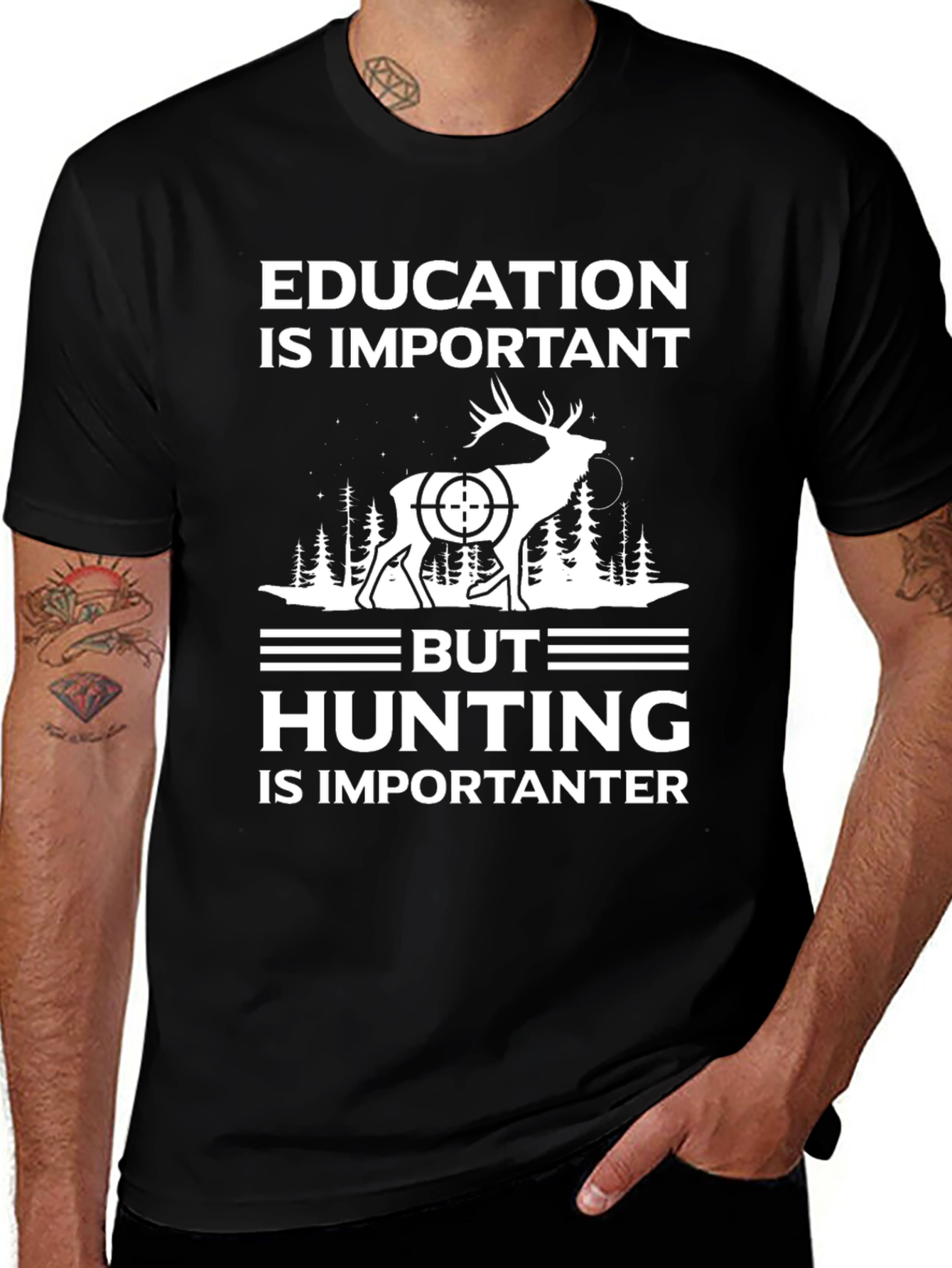 Black Education Important, Hunting Importanter T-Shirt main image