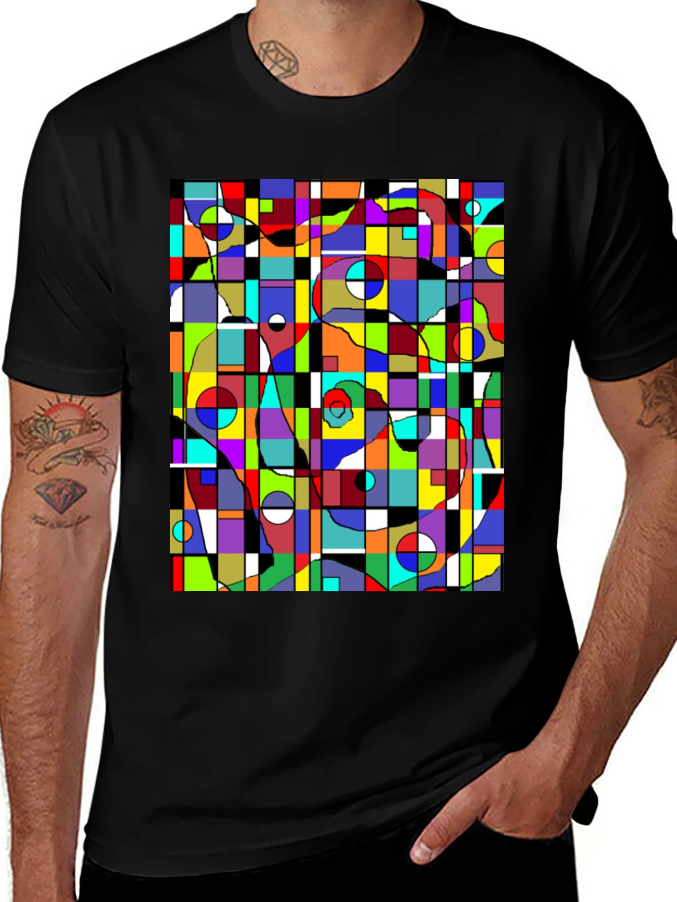 Variant 19 of Abstract Geometric T-Shirt - Colorful Modern Art Tee