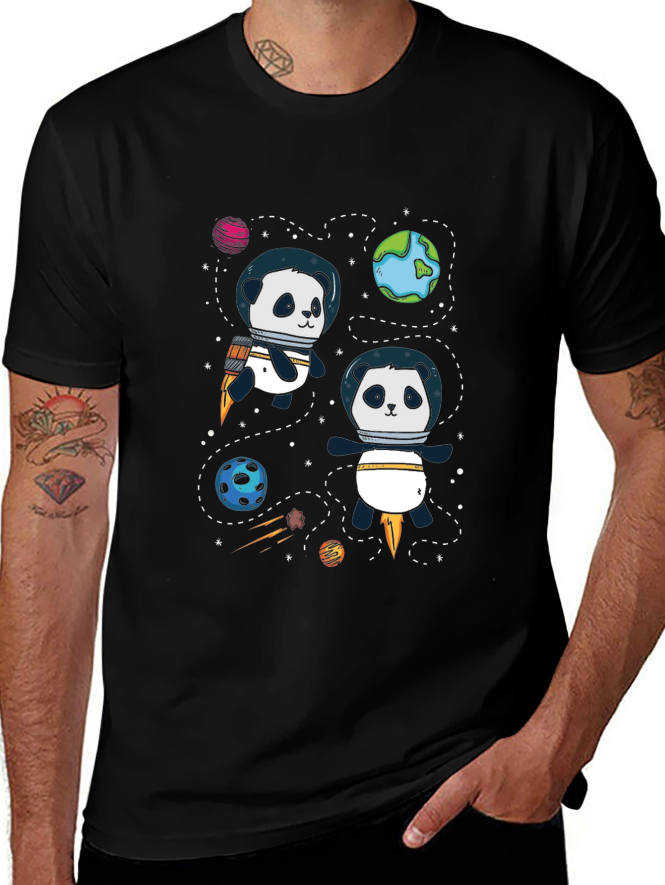 Variant 19 of Space Panda T-Shirt - Cute Cartoon Graphic Tee