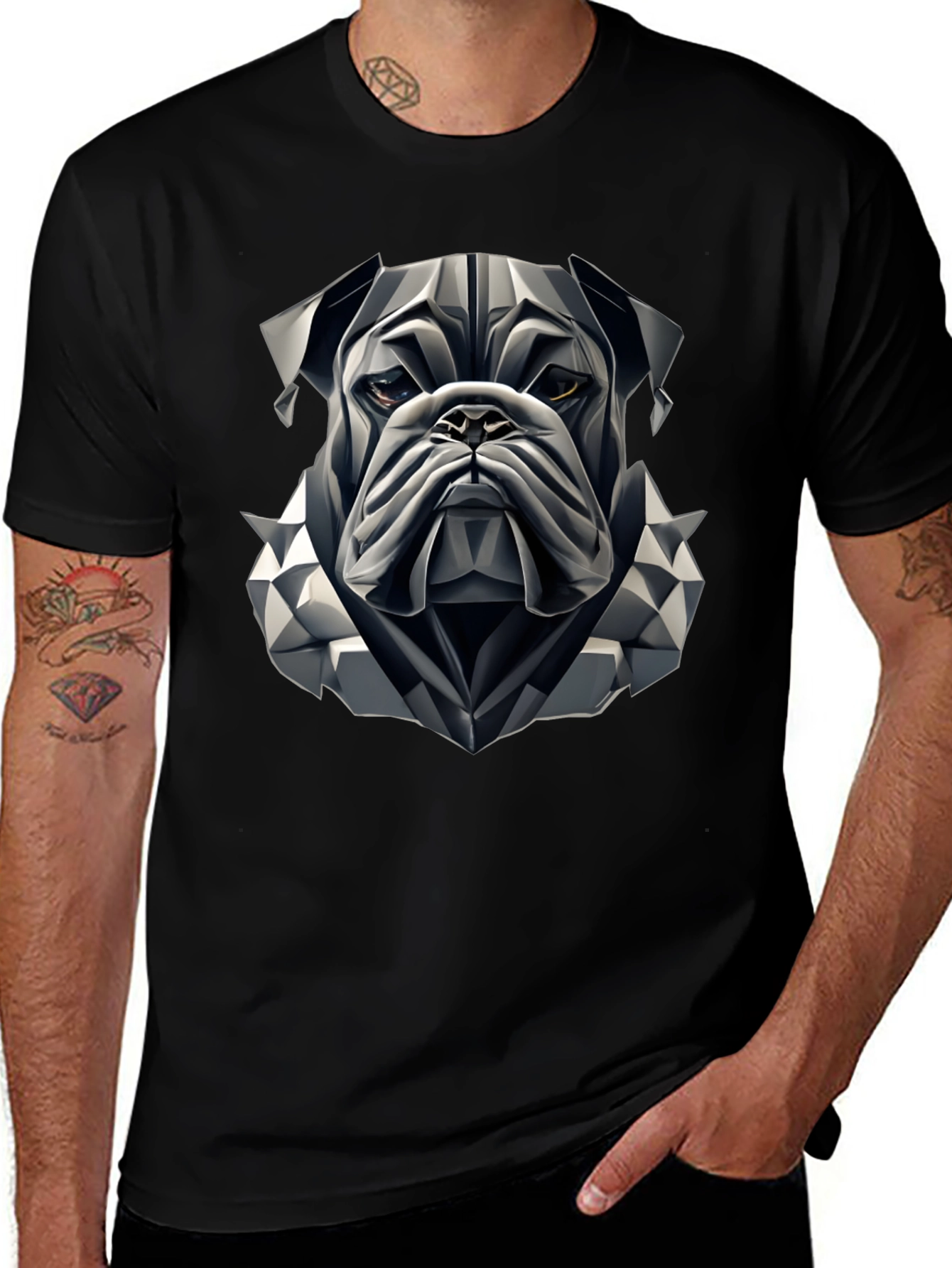 Variant 9 of Geometric Bulldog Graphic T-Shirt
