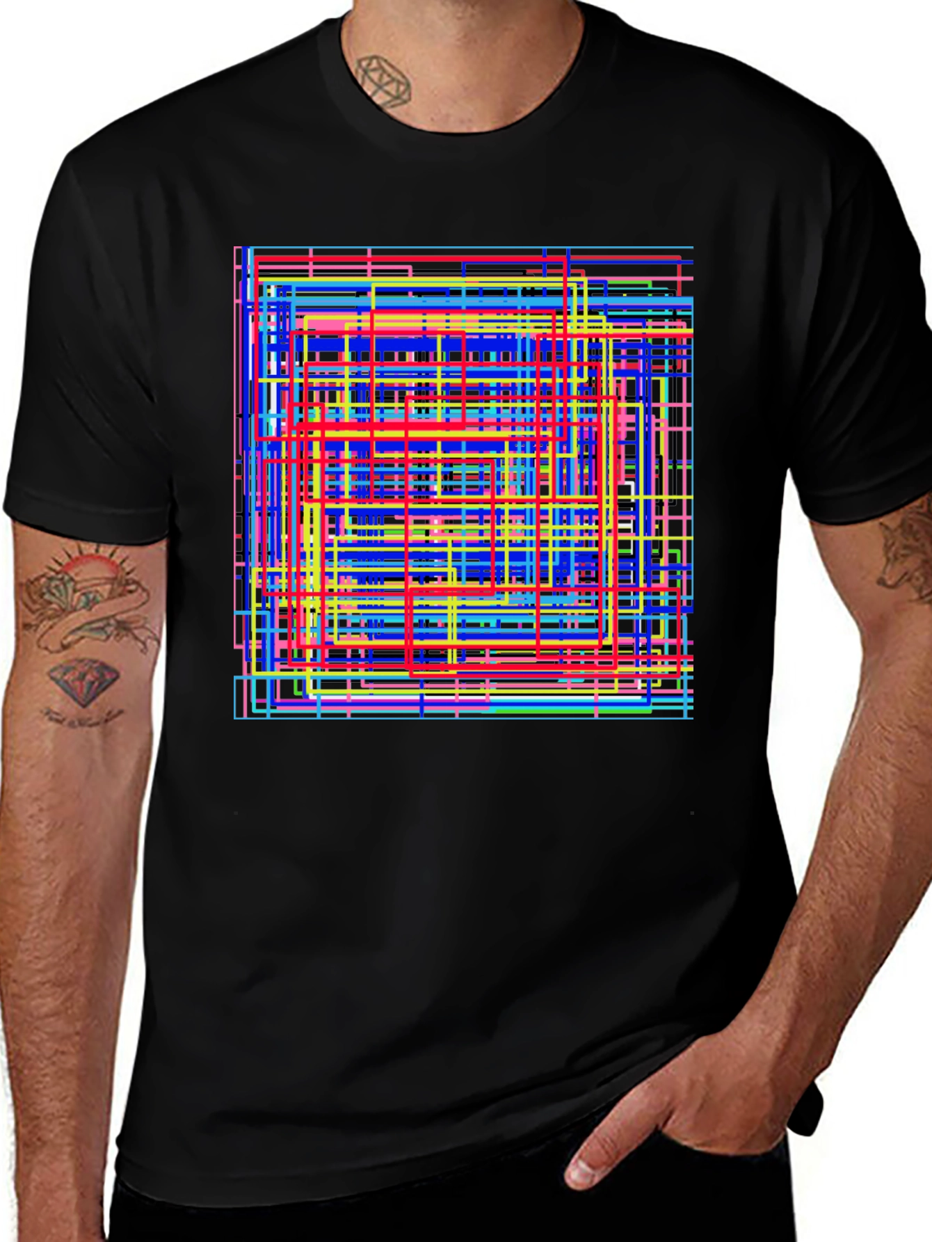 Variant 25 of Abstract Geometric Lines Graphic T-Shirt