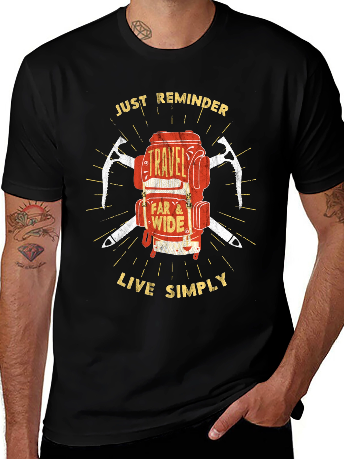 Variant 23 of Travel Backpack T-Shirt: Just Reminder - Live Simply