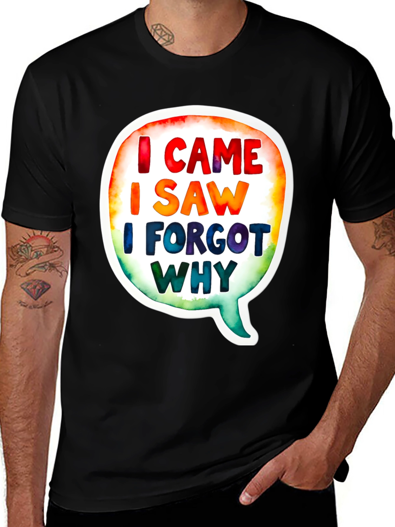 Variant 2 of Funny 'I Came, I Saw' Men's Black T-Shirt
