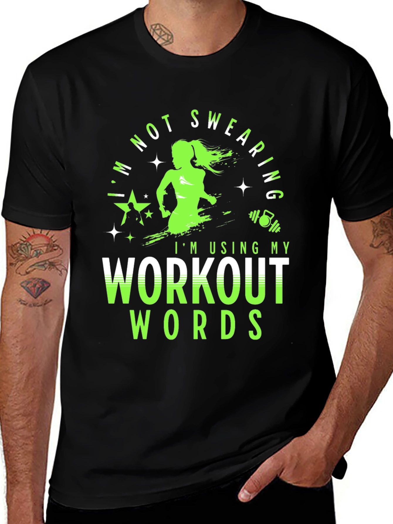 Variant 3 of Workout Words Graphic Tee - Fitness Apparel