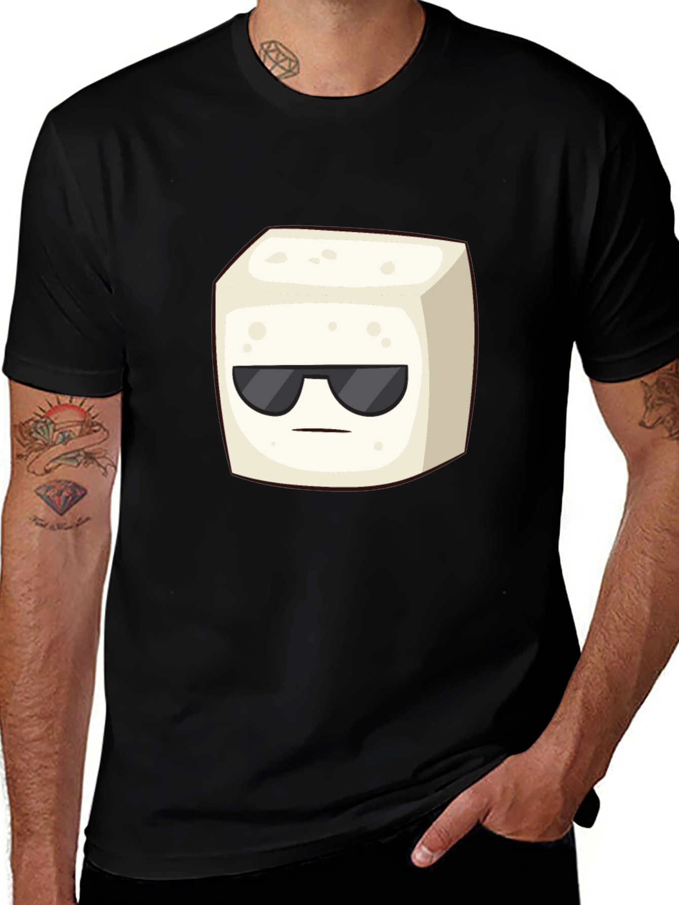 Variant 25 of Cool Cube Graphic T-Shirt - Black