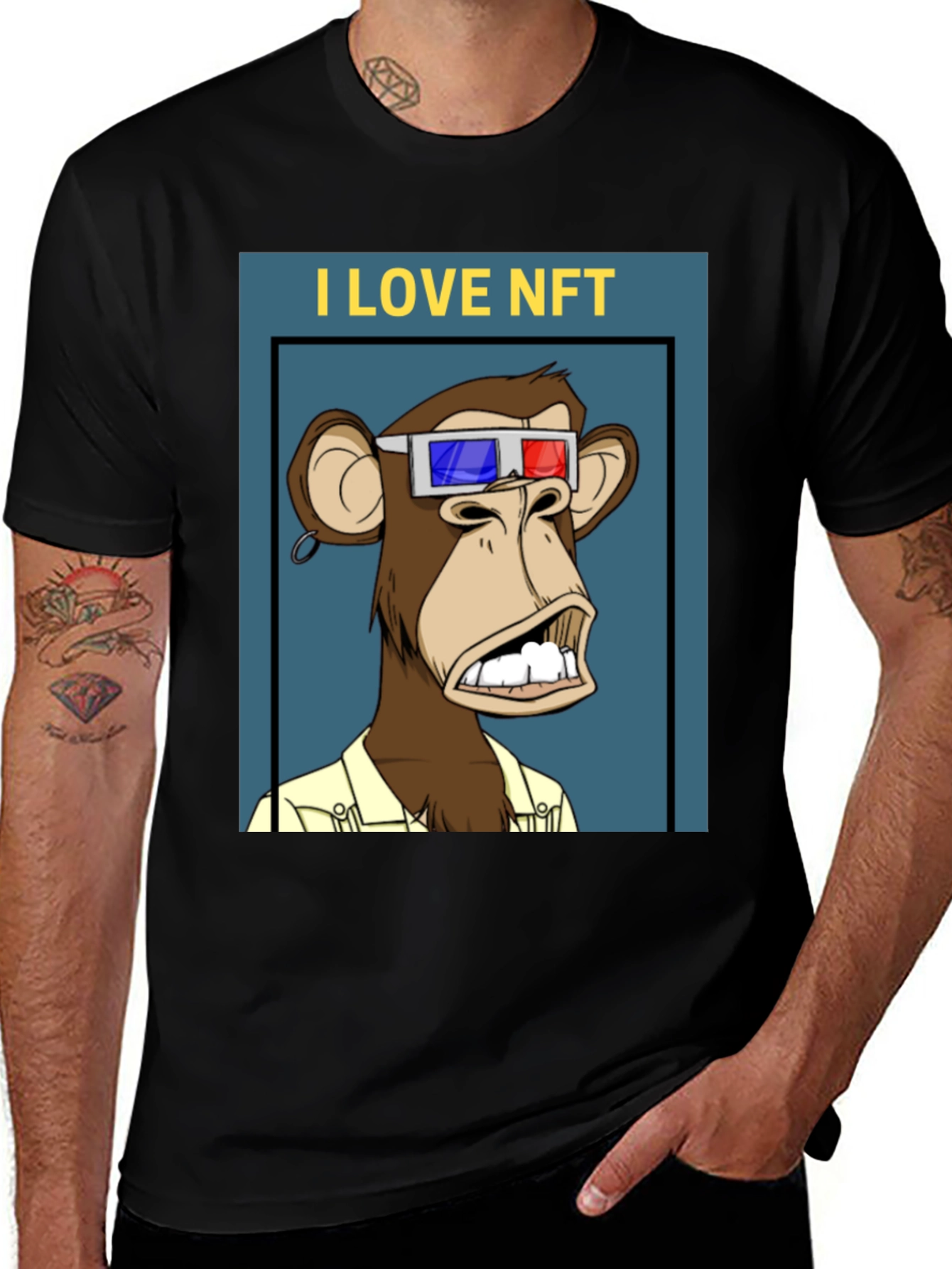 I Love NFT Ape T-Shirt - Trendy Crypto Fashion