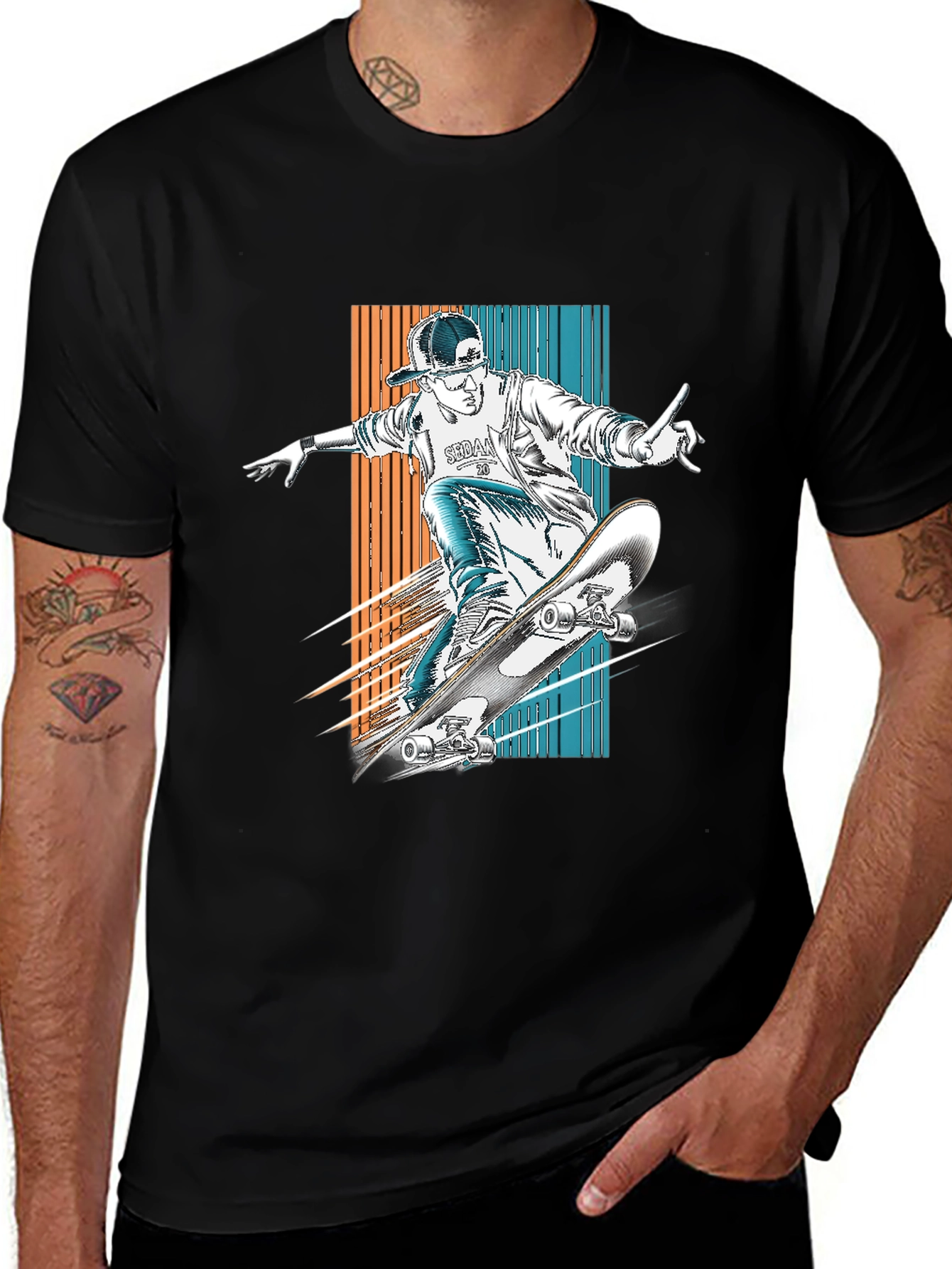 Variant 23 of Skateboarder Graphic Print Tee