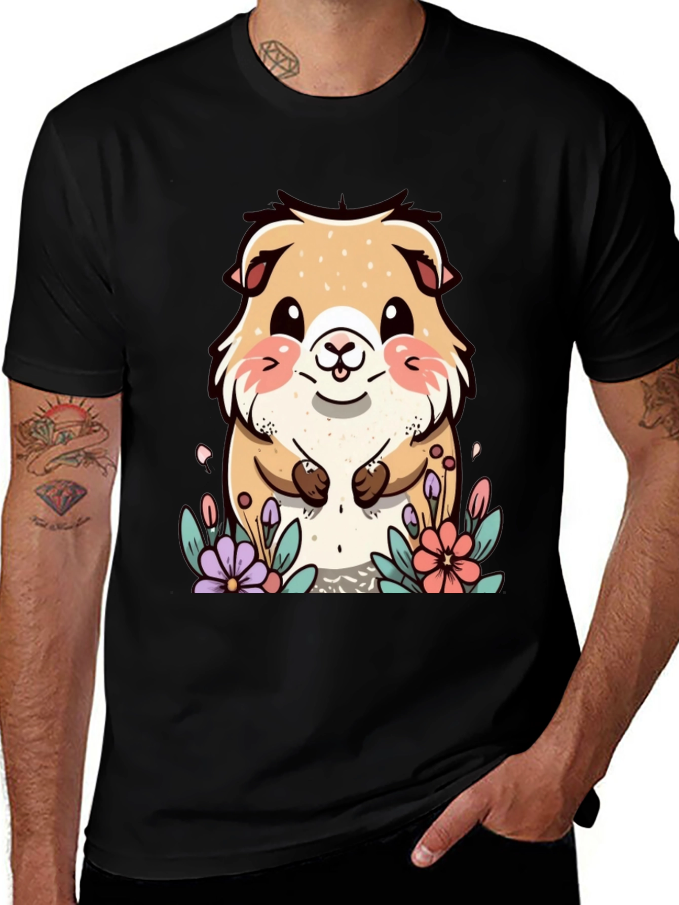 Cute Hamster Cartoon T-Shirt - Unisex