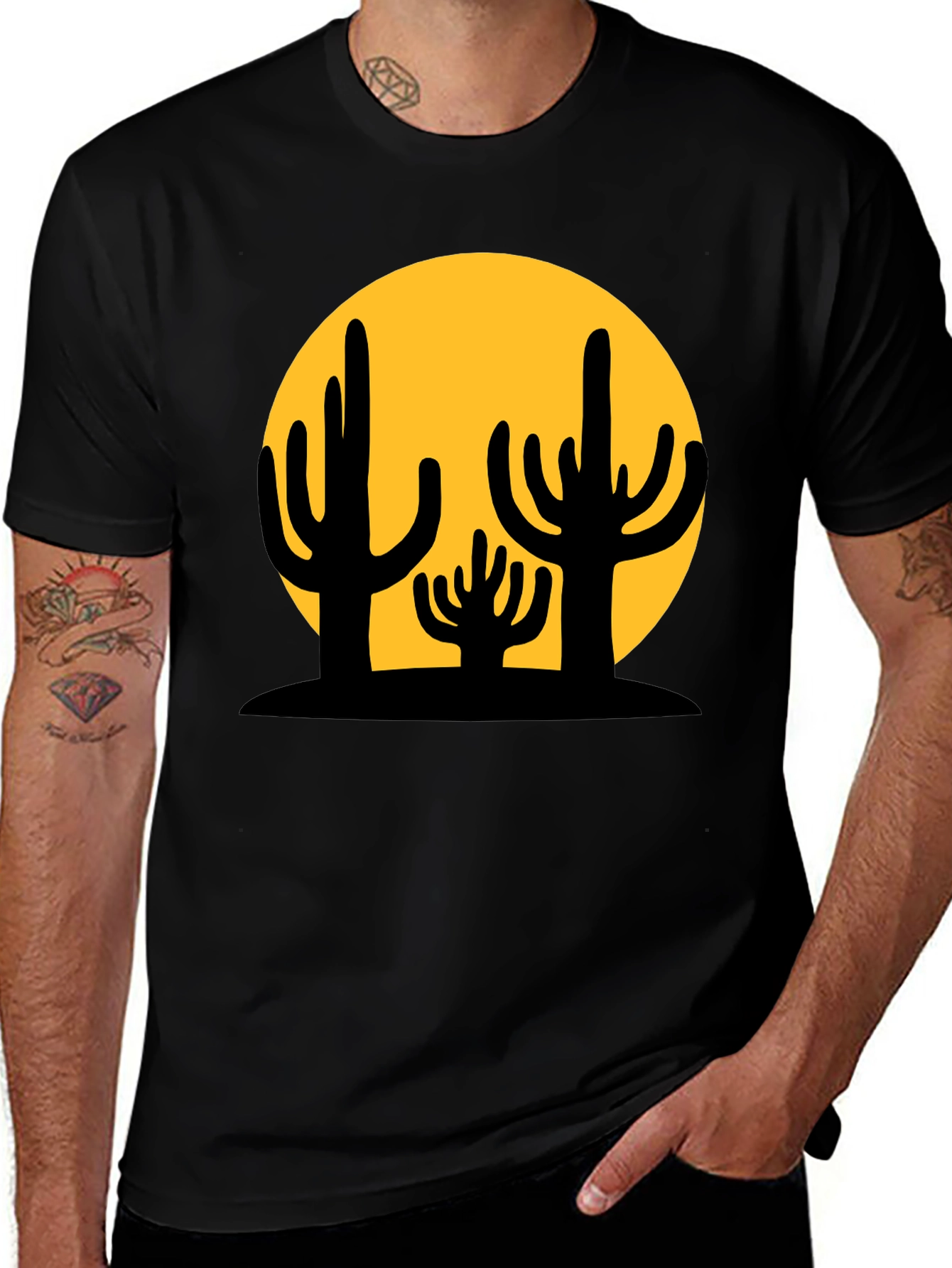 Cactus Graphic Black T-Shirt