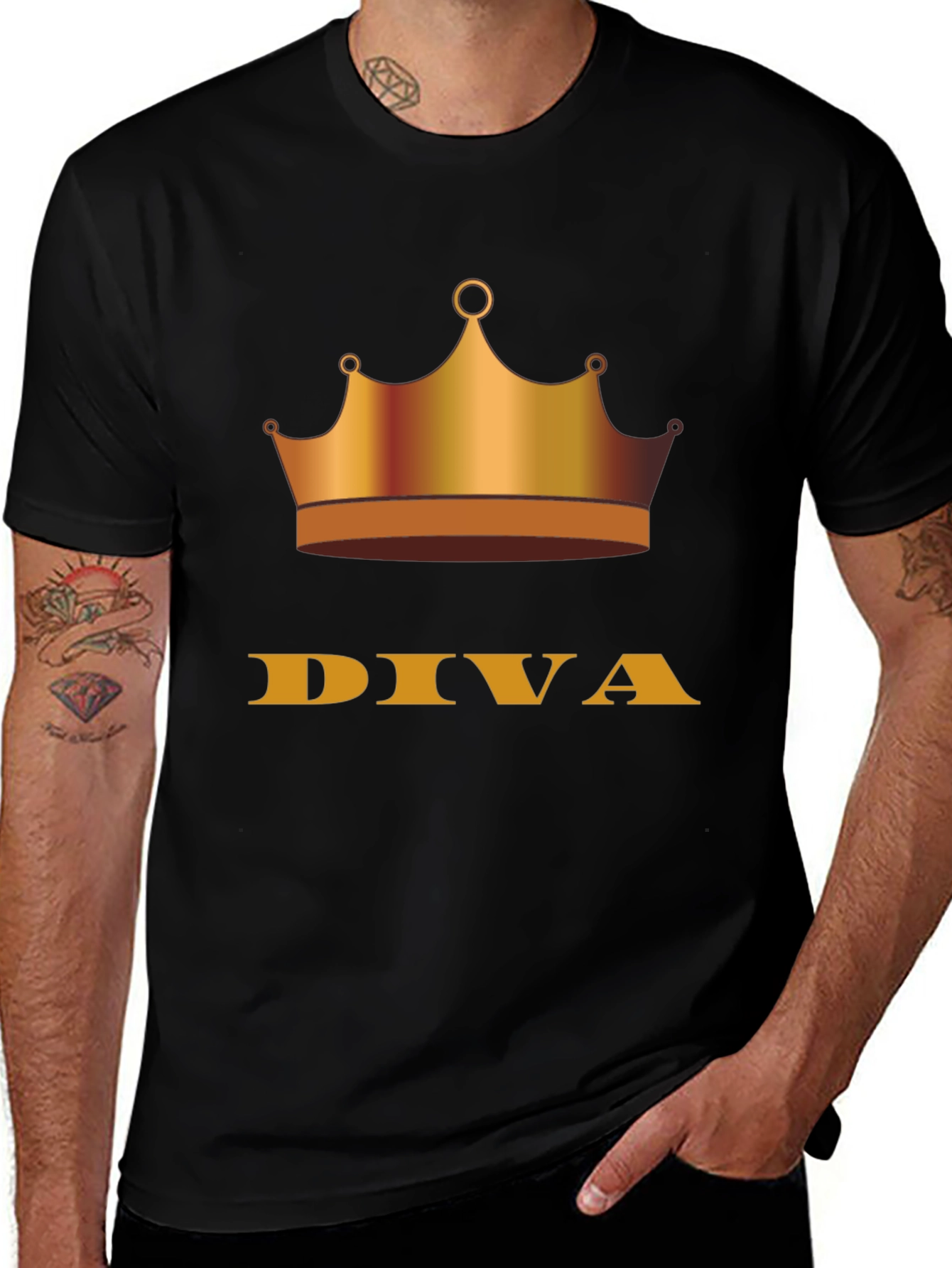 Variant 13 of Diva Crown Graphic Tee - Stylish Black T-Shirt